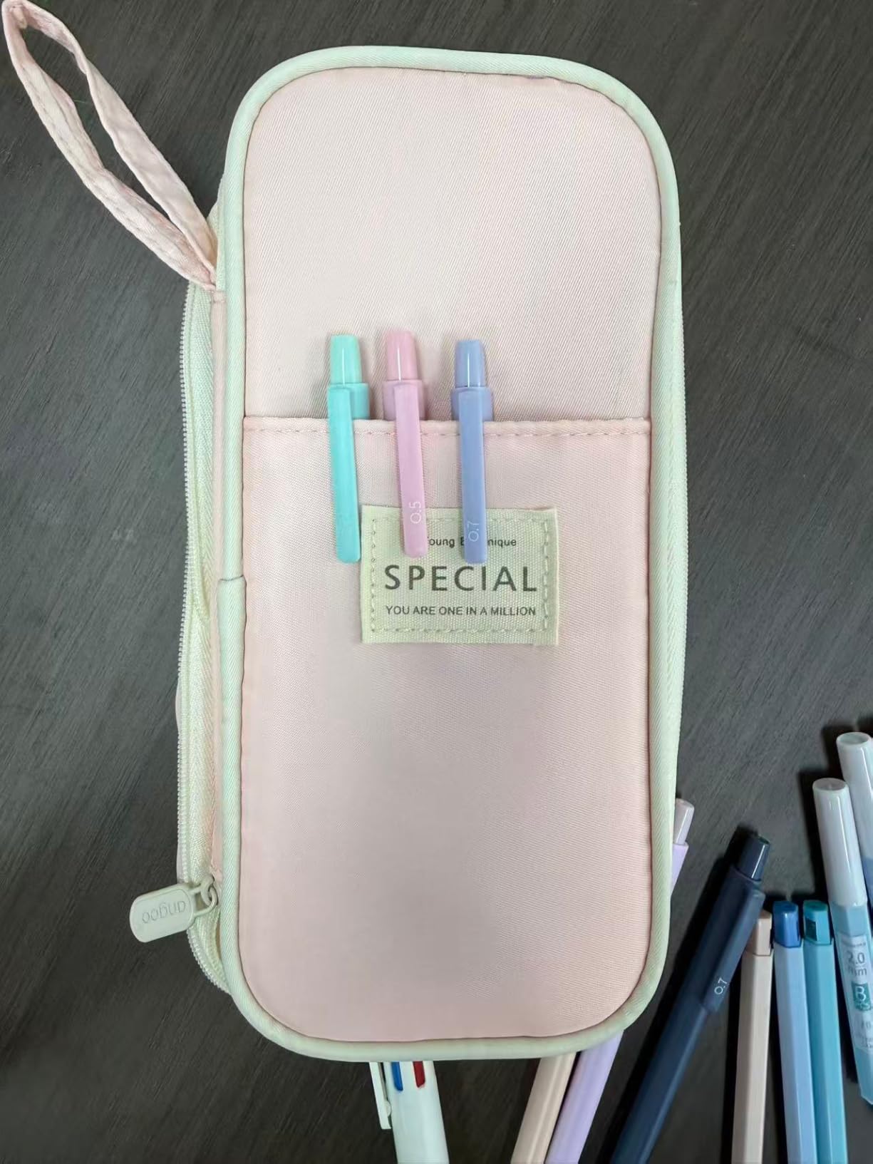 58 PCS Aesthetic School Supplies with Cute Pencil Case,12 Pastel Highlighters, 5 Gel Pens Black Ink, 9 Mechanical Pencils for Student Stationary, College Essentials Gifts (pink) customer photo 1