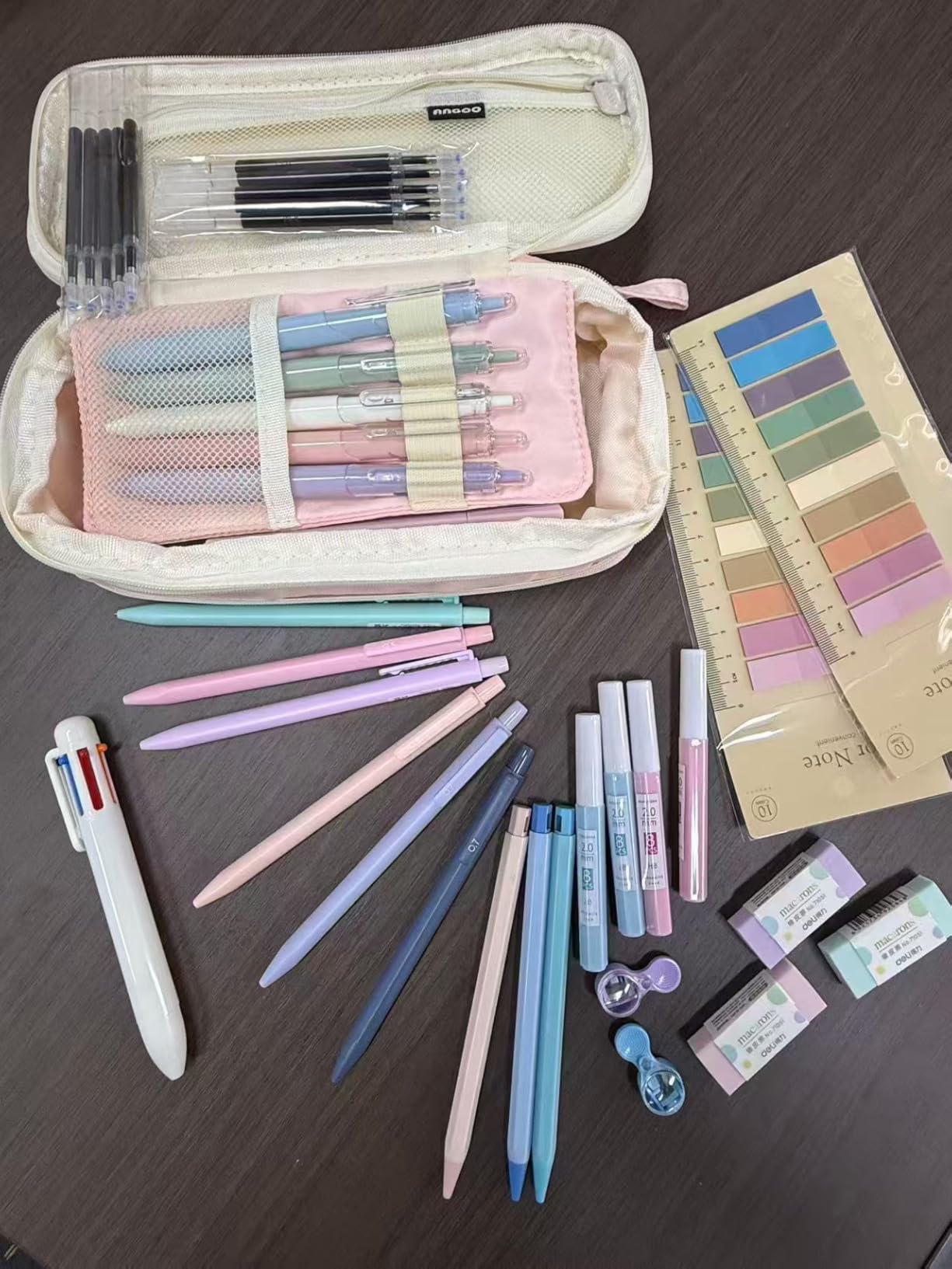 58 PCS Aesthetic School Supplies with Cute Pencil Case,12 Pastel Highlighters, 5 Gel Pens Black Ink, 9 Mechanical Pencils for Student Stationary, College Essentials Gifts (pink) customer photo 2