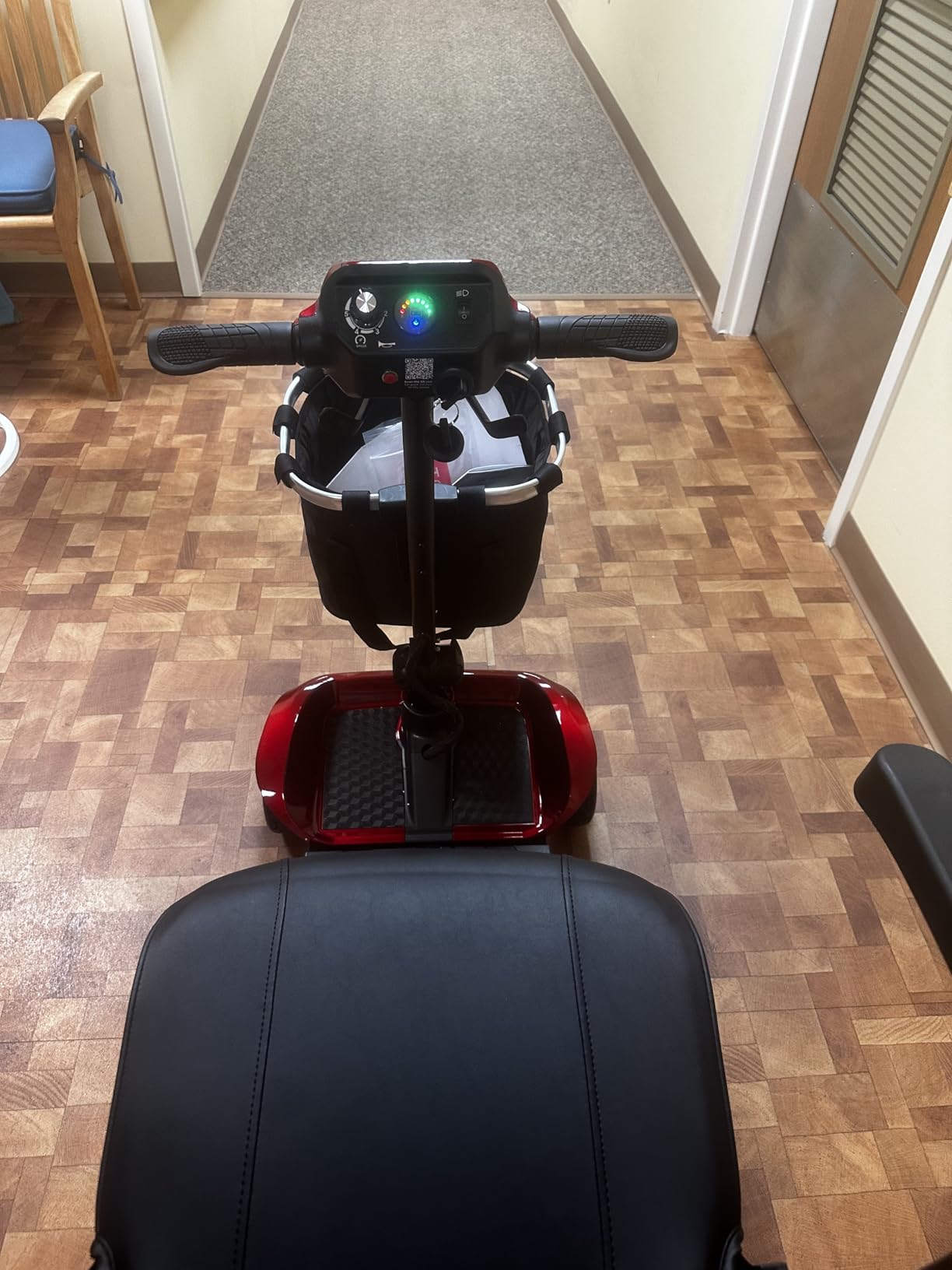 Foldable 4-Wheel Mobility Scooter for Adults – Portable Motorized Scooter with 330 lbs Capacity, Detachable Battery, Dual Baskets, Cup & Phone Holder, Blue customer photo 2