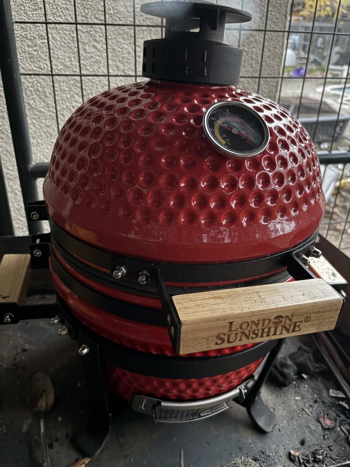 London Sunshine 13-Inch Ceramic Kamado Grill, Waterproof Vent Cap, Orange | Portable Charcoal Grill with Stainless Steel Grate for Patio & Outdoor customer photo 2