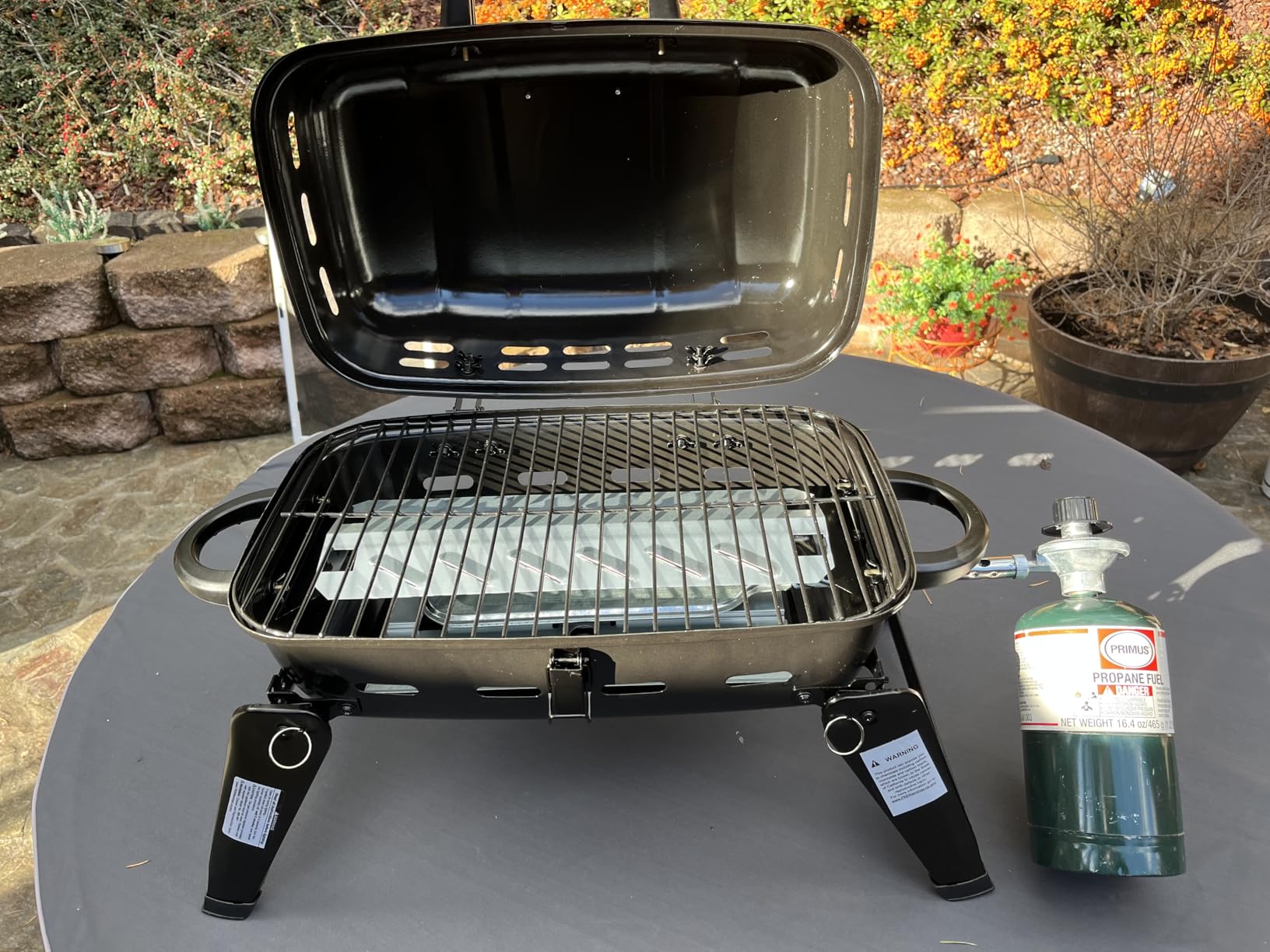MASTER COOK 10,000 BTU Portable Gas Grill, Outdoor Compact Tabletop BBQ Small Propane Grill with Foldable Legs for RV, Hiking, Camping, Patio, Tailgating customer photo 1