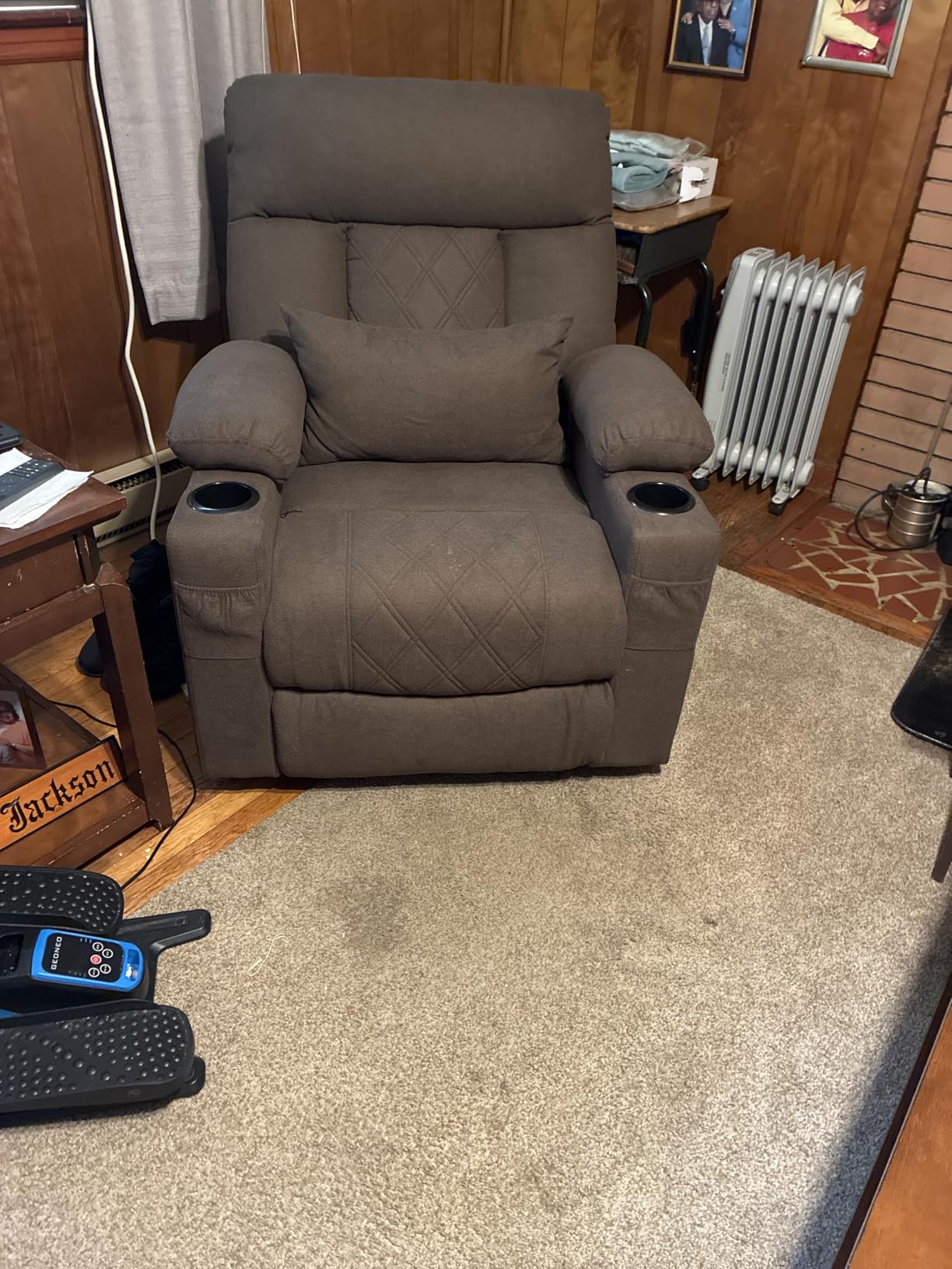Tri-Motor Power Lift Recliner Chair for Elderly, Lay Flat Lift Chair, Brown | Zero Gravity, Lay Flat Recline, Heat & Vibration Massage, Adj. Headrest & Lumbar Support, Fabric customer photo 1