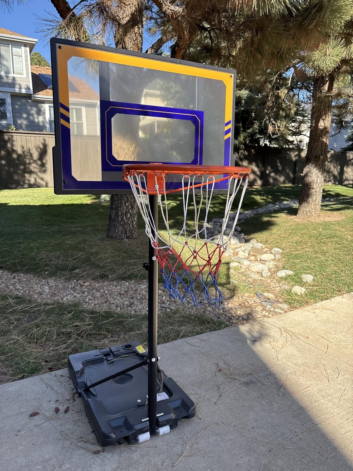 TONBUX Kids Basketball Hoop Outdoor, 3.5-7ft Stepless Adjustable Height, Portable Basketball Hoop for Kids in Backyard, Driveway and Indoor, Shatterproof PC Backboard customer photo 1