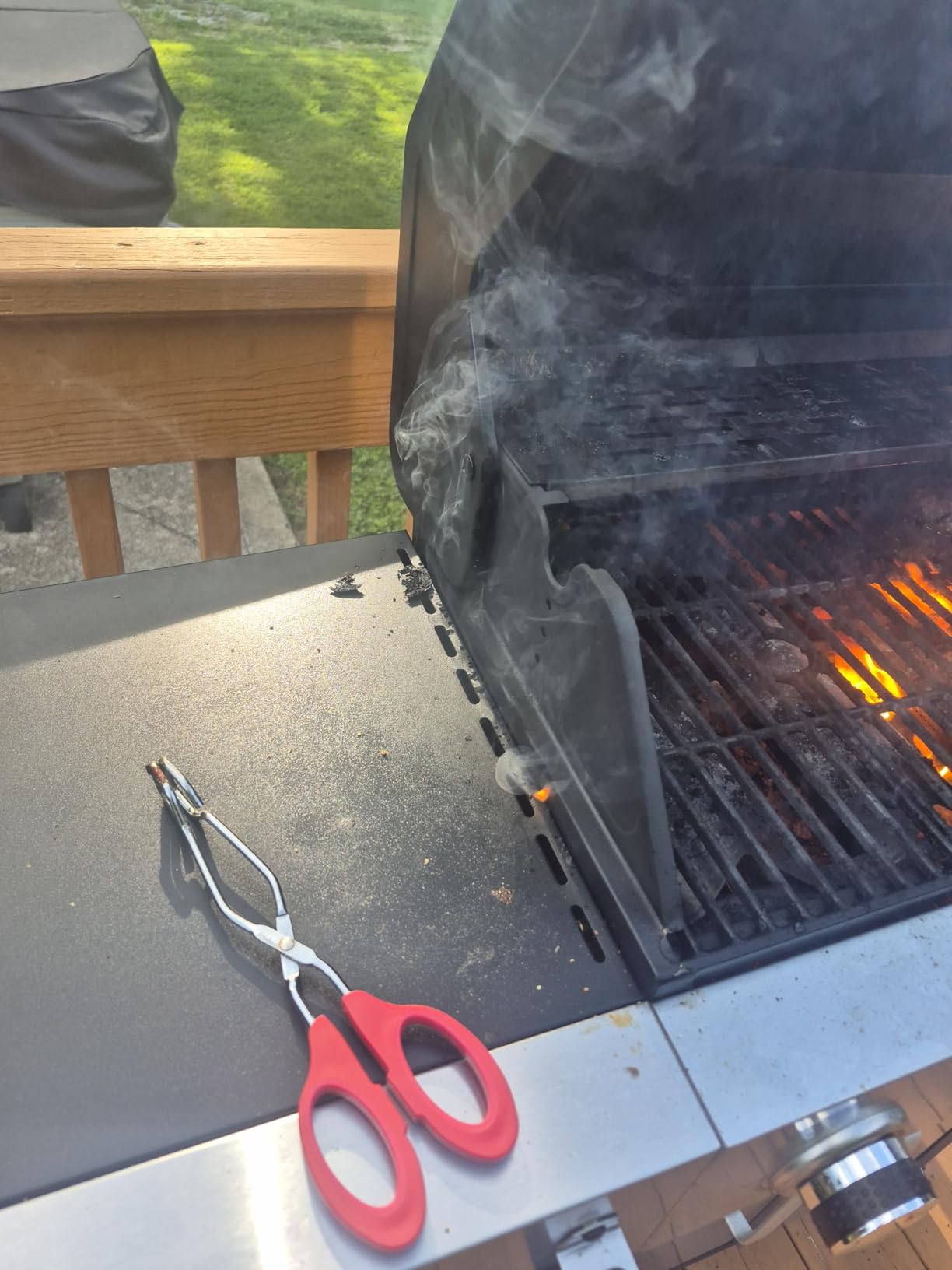 6 Burner Propane Gas Grill with Side Burner, Cast Iron Grates & Griddle Combo, Large Cabinet BBQ with Warming Rack for Backyard Patio, 620 SQ. IN. Cooking Area customer photo 2