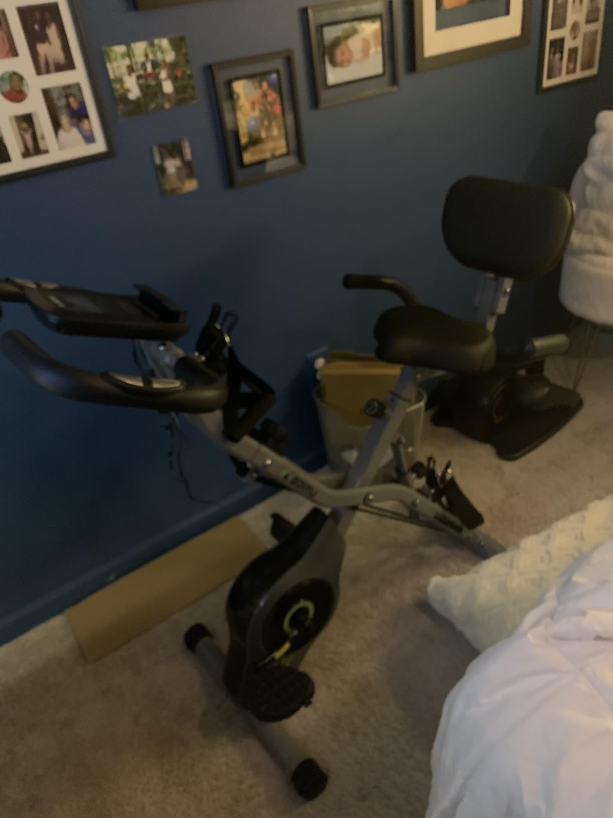 Exercise Bike, 5 in 1 Foldable Stationary Bike for Seniors, 16-Level Adjustable Magnetic Resistance, Indoor Workout Bike with 330LB Capacity, Comfortable Seat Backrest X-bike customer photo 1