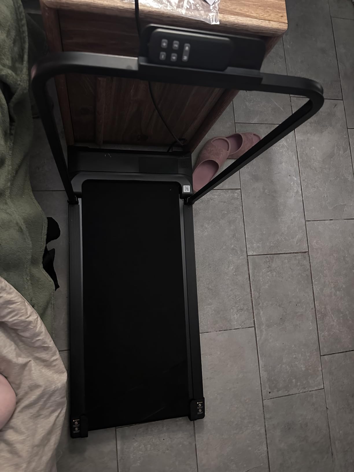 Walking Pad Treadmill for Home - Folding Treadmills with Handle Bar Portable Compact Fold up Indoor Foldable Handles Electric Walk Pads Small Spaces Mini Running Quiet Under Bed Office customer photo 2