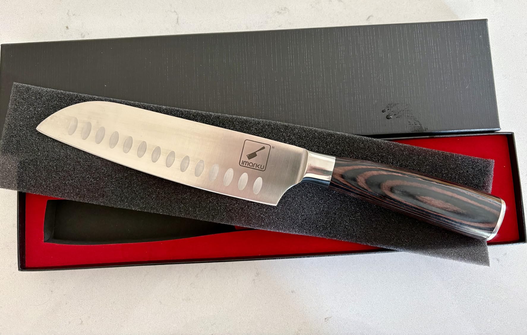 imarku Nakiri Knife 7 Inch, Razor Sharp Japanese Kitchen Knife Chef Knife | Multipurpose Japanese High Carbon Stainless Steel Meat Vegetable, Ergonomic Pakkawood Handle, Ideal Gift for Men and Women customer photo 2