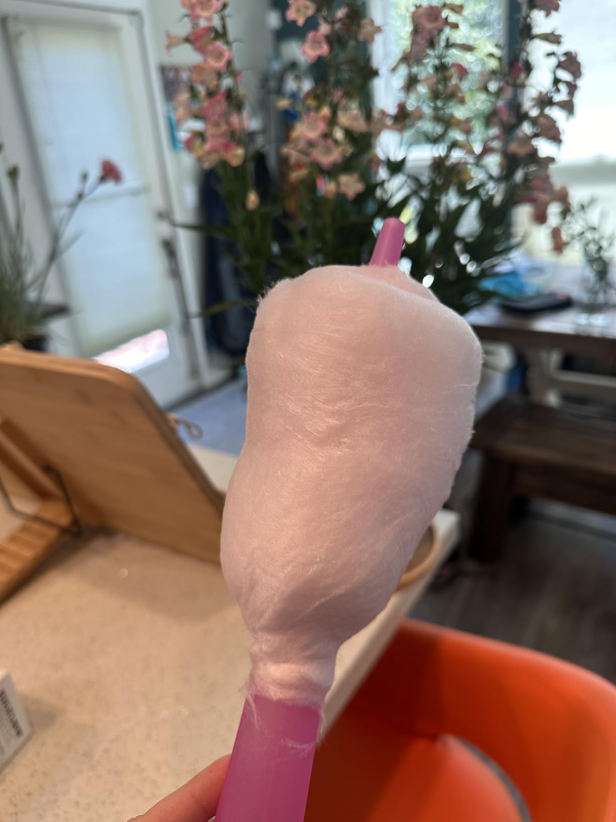 Nostalgia Countertop Cotton Candy Machine - Use Normal or Sugar-Free Candy or Flossing Sugar - Includes 2 Reusable Cones and Measuring Scoop - Aqua customer photo 2
