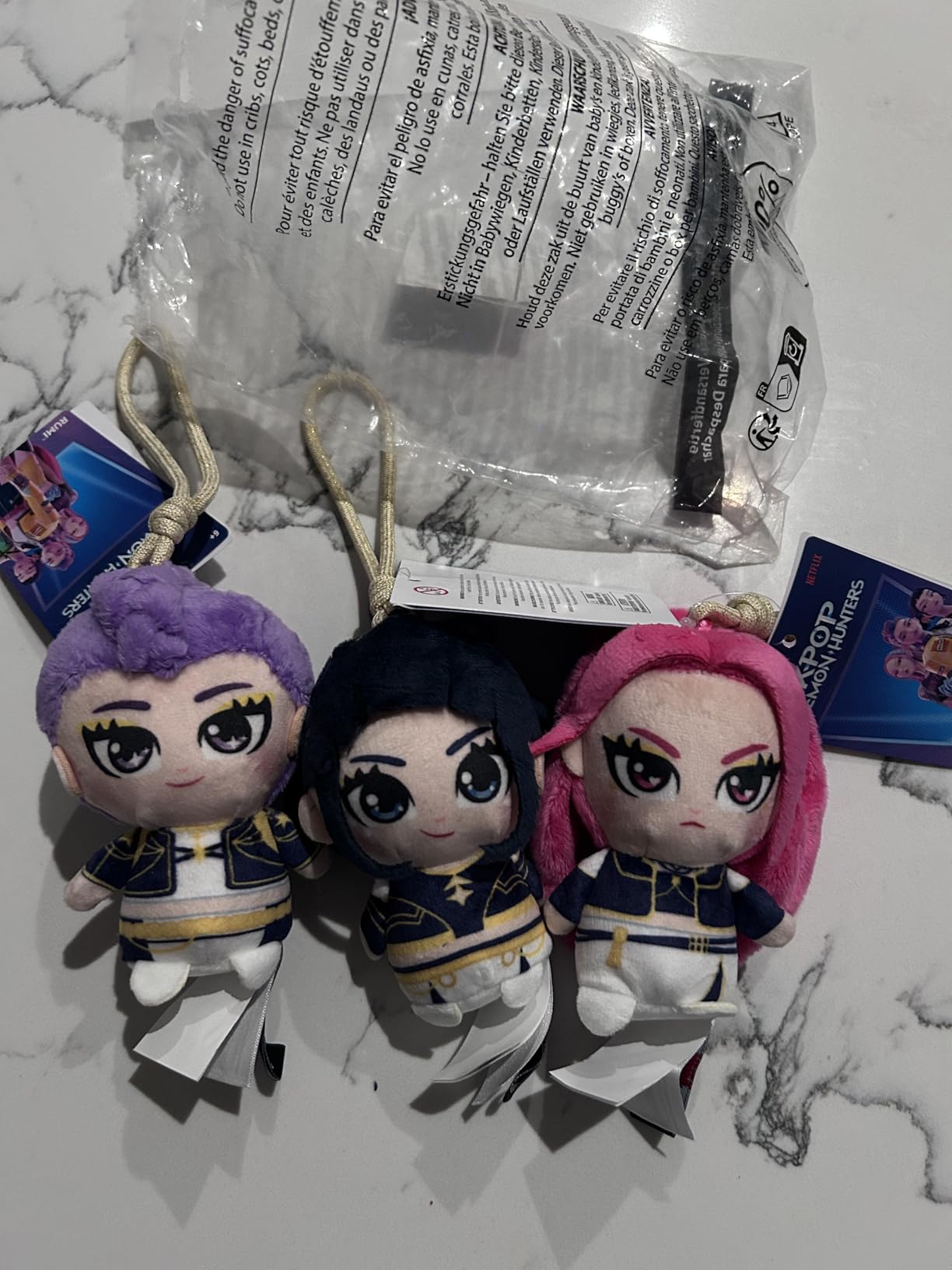 Kpop Demon Hunters 3-Pack 4-inch Clip-On Plush - Rumi, Mira, and Zoey Mini Collectible Character Clips for On-The-Go Fans - Ages 6+ customer photo 2