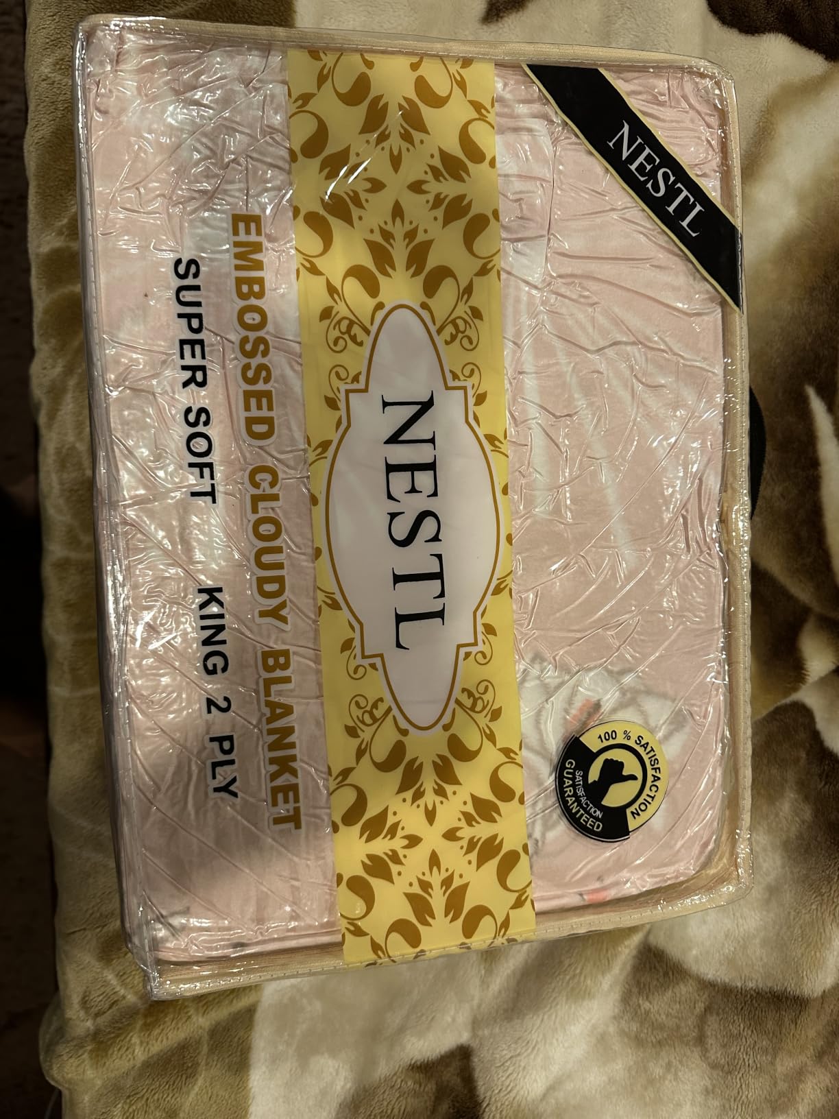 Nestl Korean Mink Blanket King Size - 12 Lbs Velvet Fleece Korean Blanket - 2 Ply Warm & Thick Winter Blanket - Wrinkle & Fade Resistant - 87 x 94 Inches (Brown) customer photo 2