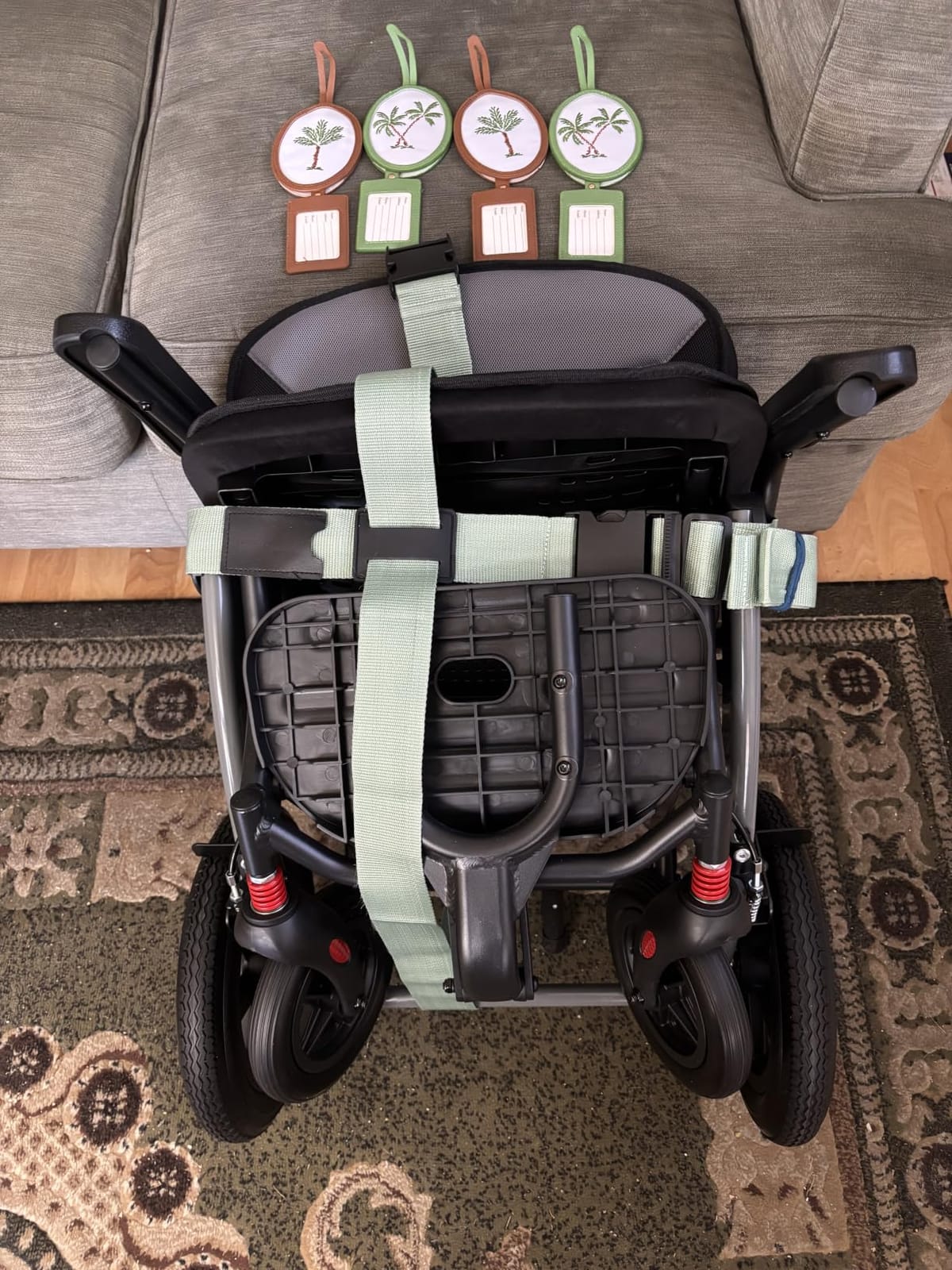 Wheelchairs for Adults Ergonomic Transport Chair Lightweight Foldable with 12-inch Big Wheels for All Terrains Travel Wheelchair with Removable Cushion customer photo 2