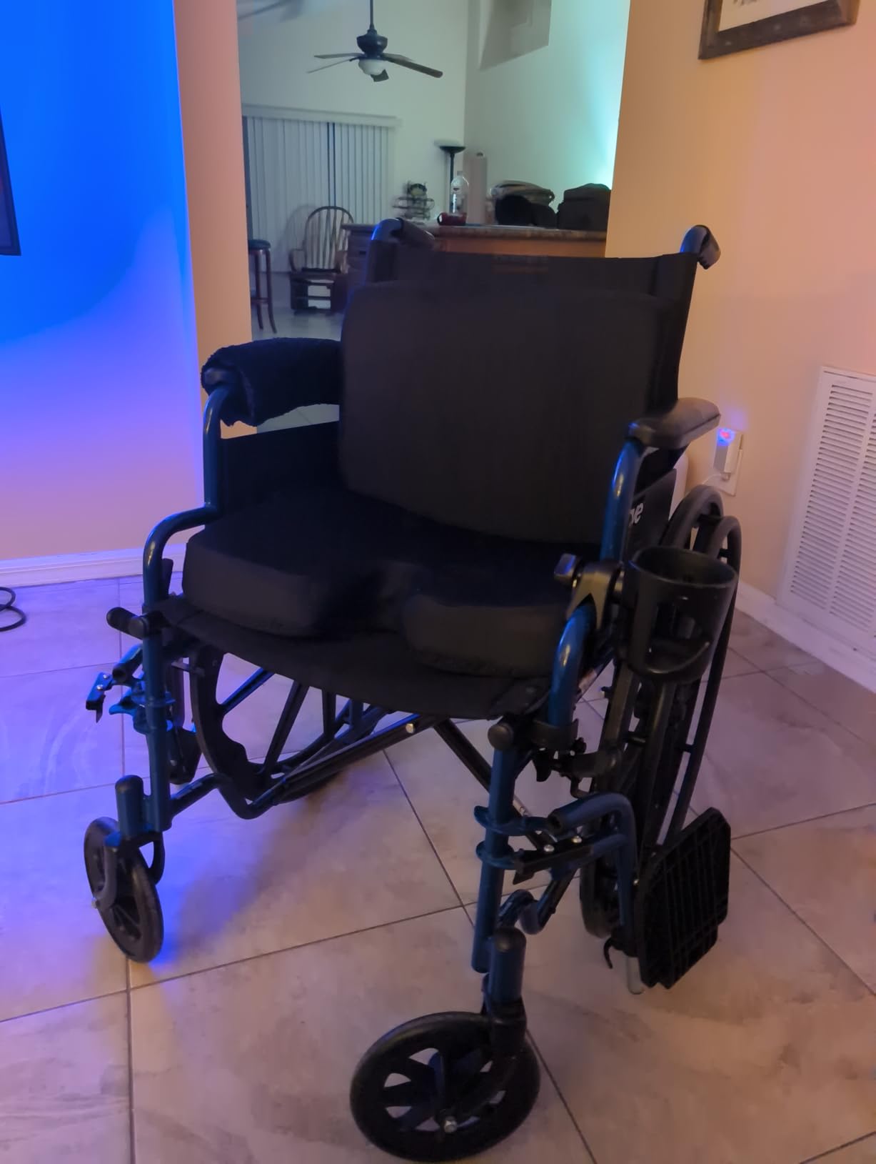 Wheelchair Cushion for Pressure Relief - (2-Piece Set) 18”x16” Anti-Slip Wheelchair Seat Cushions for Adults, Seniors with Lumbar Pillow and Removable Strap, Gel Cushion for Wheelchair customer photo 1