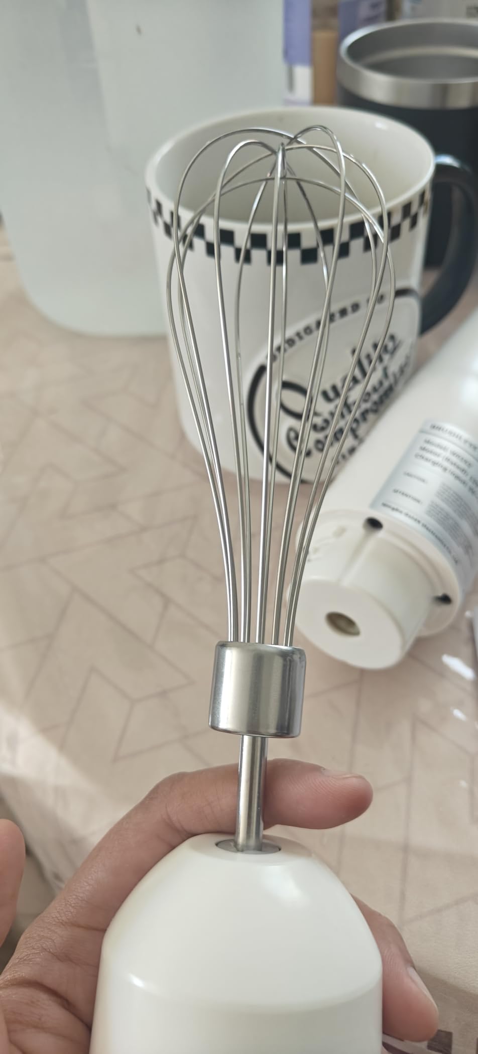Cordless Hand Blender, 12V Rechargeable Immersion Blender with Brushless Motor, 60+ Bowls per Charge, 2-Blade, Auto Lock, Whisk & Frother for Soup, Smoothies, Baby Food customer photo 2