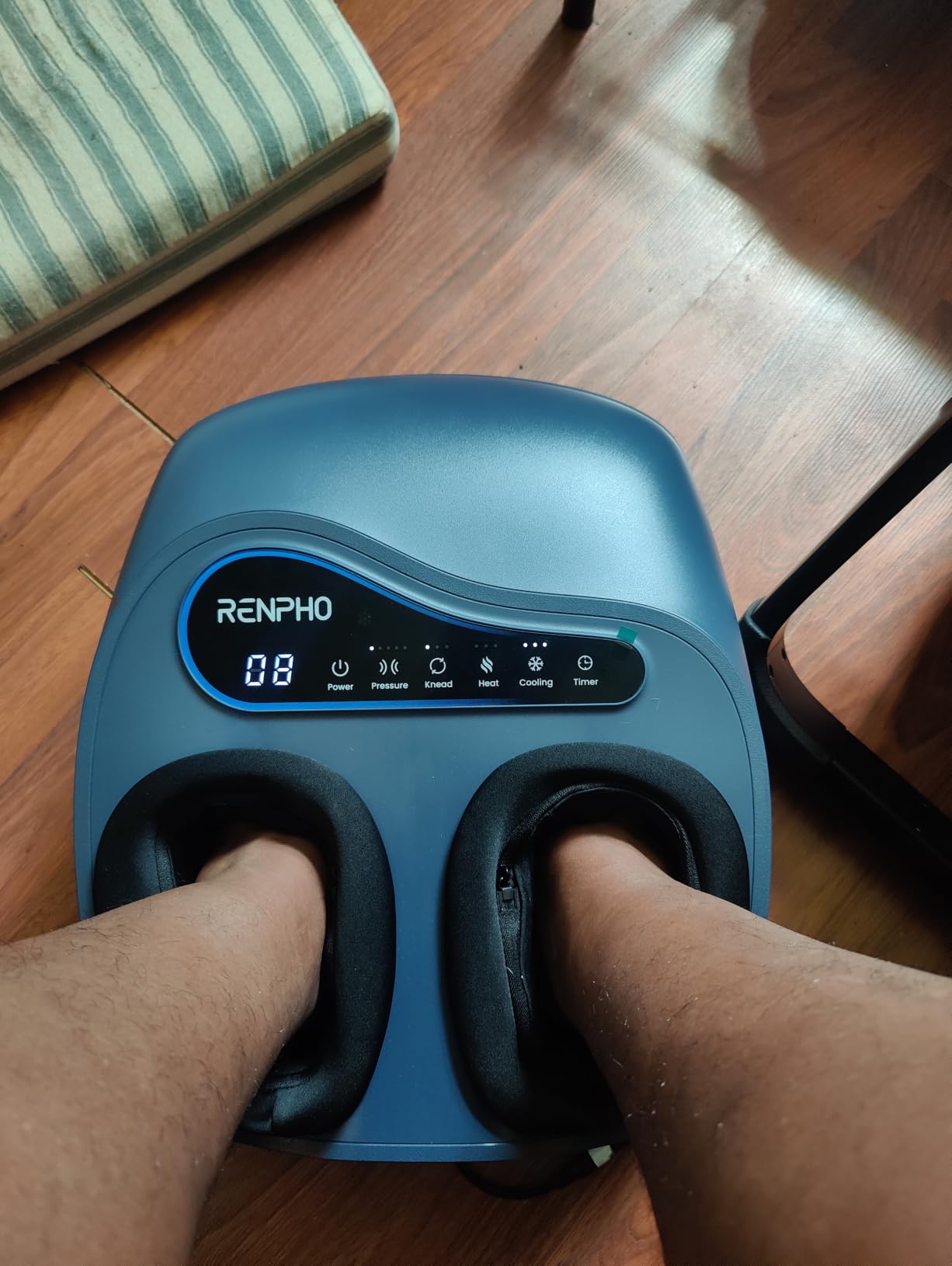 RENPHO Thermacool 2-in-1 FSA Foot Massager with Heat & Cold, HSA Eligible | Cooling Therapy, Premium Foot Massager with 5 Compression & 3 Kneading, Countdown Timer Panel, Remote, Fits up to Size 13 customer photo 2