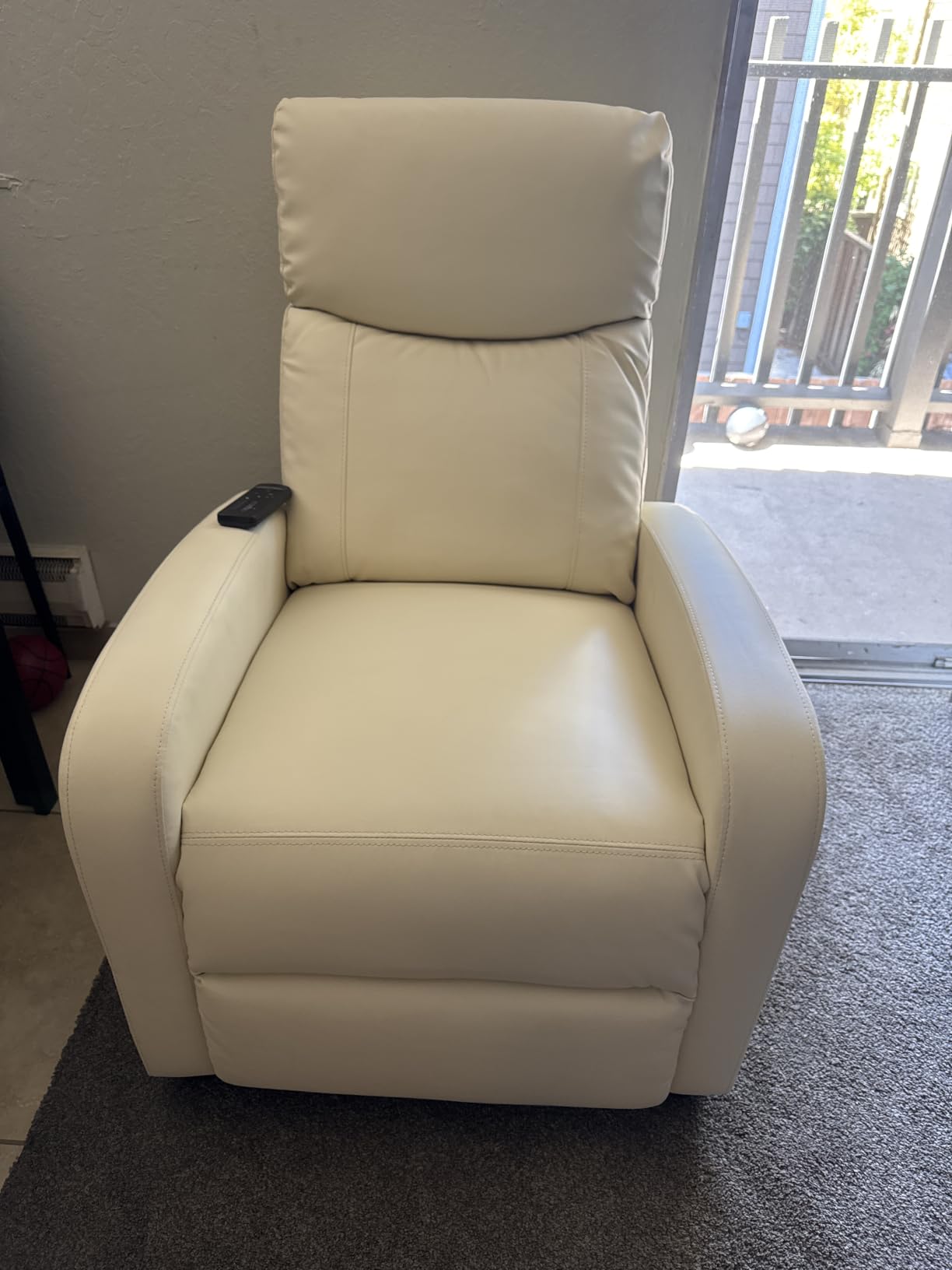 Sweetcrispy Massage Recliner Chair for Adults, Adjustable Home Theater Seating with Lumbar Support for Living Room, Modern Fabric Reclining for Small Space, Grey customer photo 1
