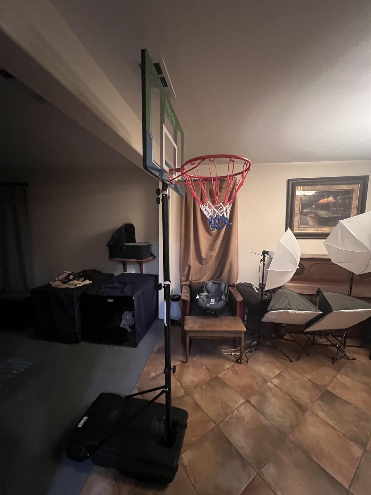 Portable Basketball Hoop for Kids & Teens, 4.1–8.5FT Adjustable Height, 32'' Shatterproof Backboard, Fillable Base with Weight Bag, Outdoor Goal for Backyard & Driveway customer photo 1