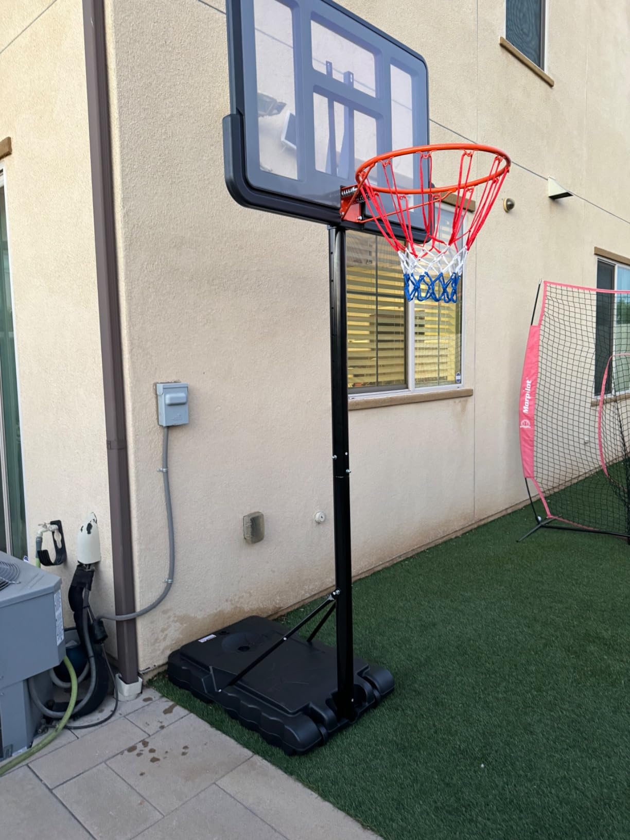 IGL Portable Basketball Hoop, 5.6-10FT Adjustable Basketball Goal System, 40/44 Inch Outdoor Basketball Hoop & Goals for Kids, Youth, and Adults in The Backyard, Driveway with PC Backboard customer photo 2