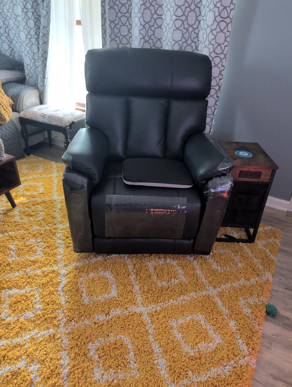 AEDI Genuine Leather Power Zero Gravity Recliner Chair for Adults, Triple Motor Recliner with Adjustable Headrest & Lumbar Support, Extended Footrest, USB Ports, Blue customer photo 1