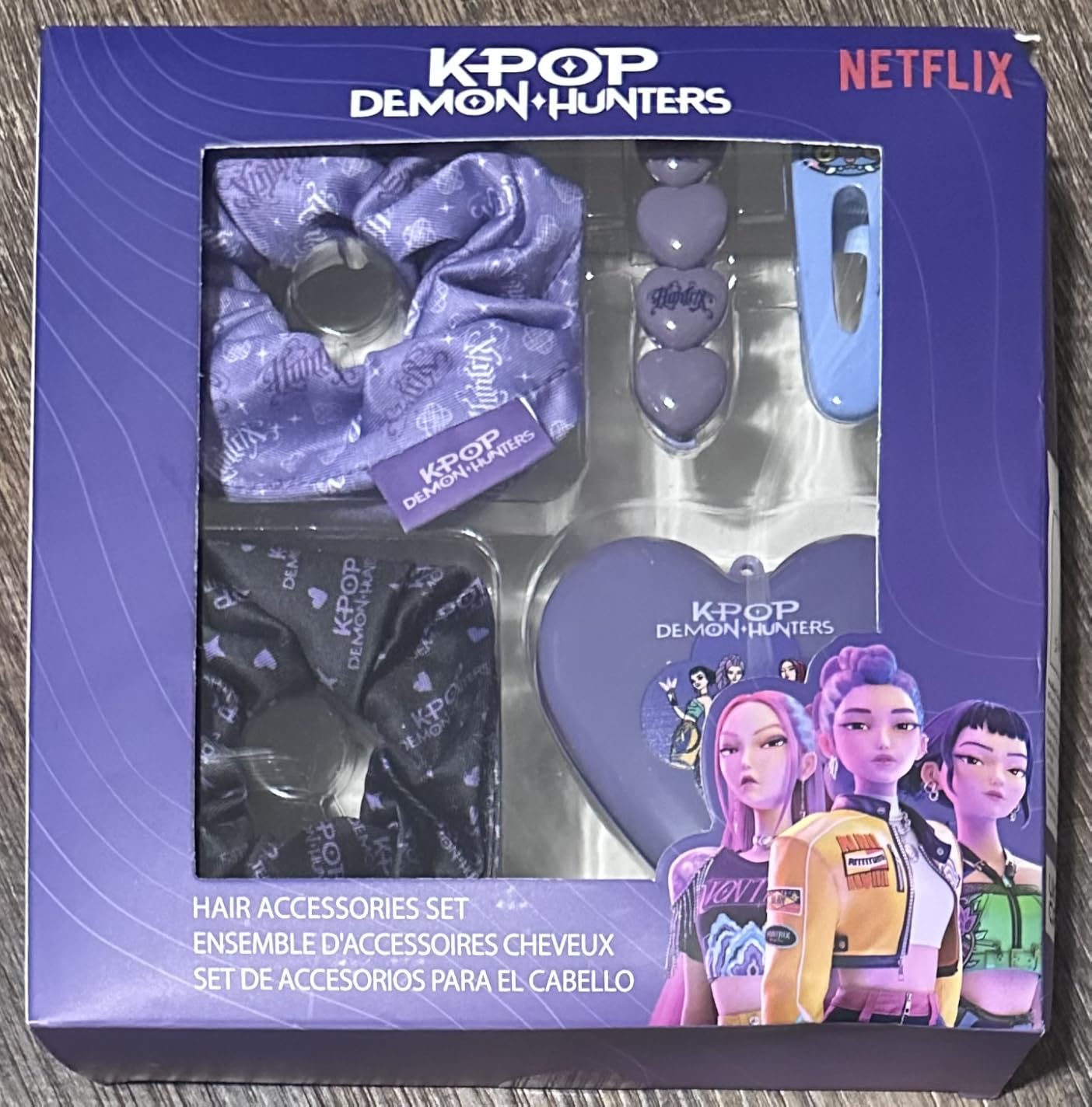 Get Trend KPop Demon Hunters Hair Accessories for Girls, Hair Clips, Satin Scrunchies, Brush with Compact Mirror, Official Licensed Huntrix 5 Piece Travel Essentials Set Gifts for Girls customer photo 2