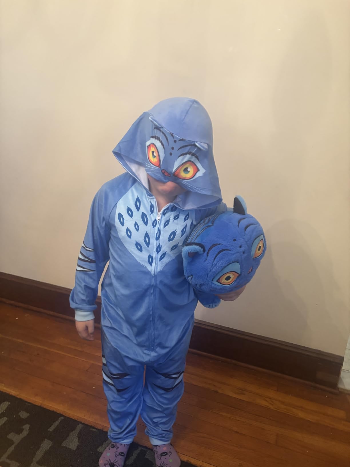 Kpop Demon Hunter Kids Onesie Pajamas - Boys Girls Long Zip Up Hooded Blanket Sleeper, One Piece Costume - Official License customer photo 1