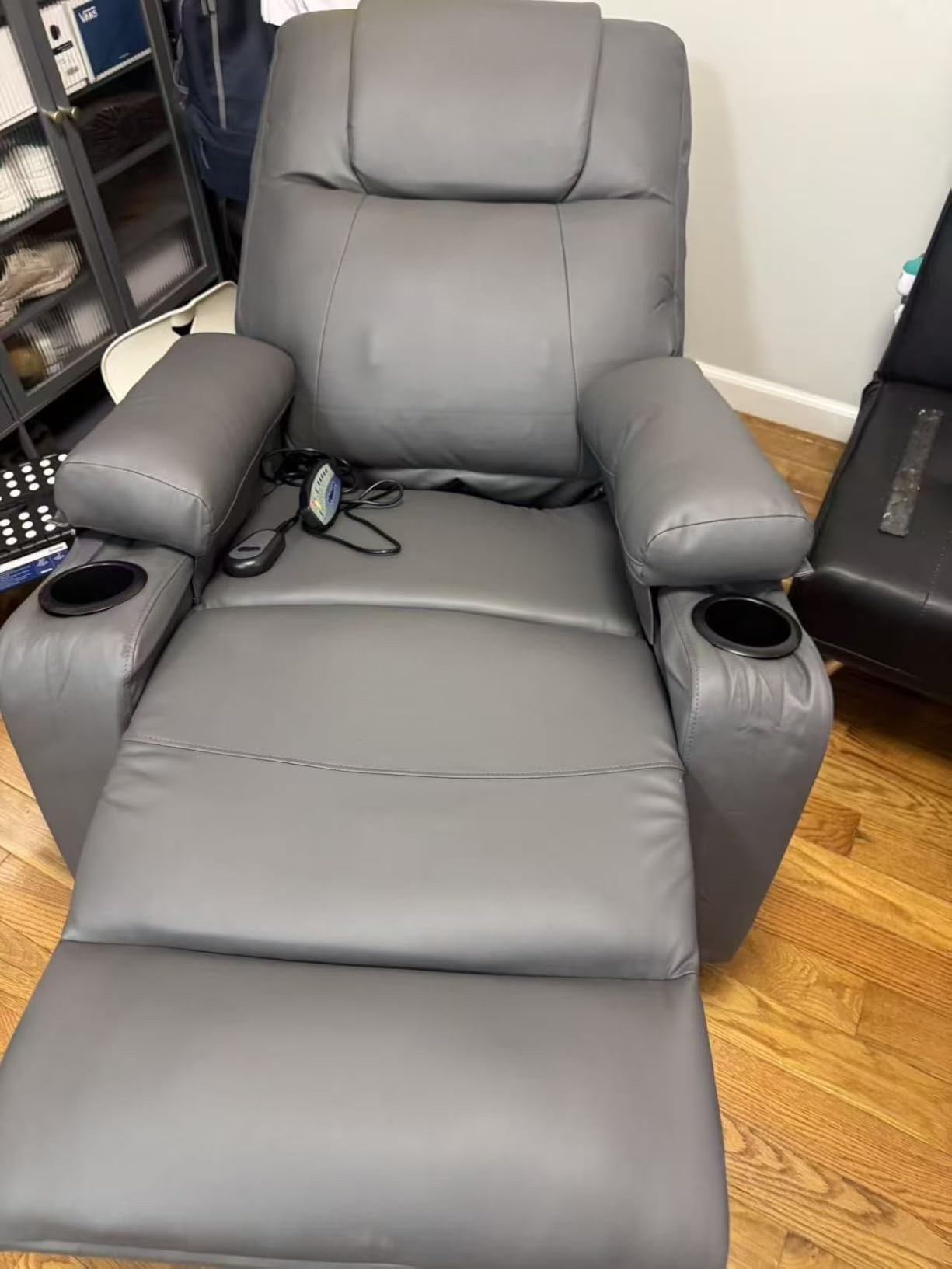 Leather Power Lift Recliner Chair for Elderly, with Massage & Heat | Electric Lifting Chair with Remote Stand Assist, Cup Holders, Reclining Sofa for Living Room, Bedroom, Small Spaces, Brown customer photo 1