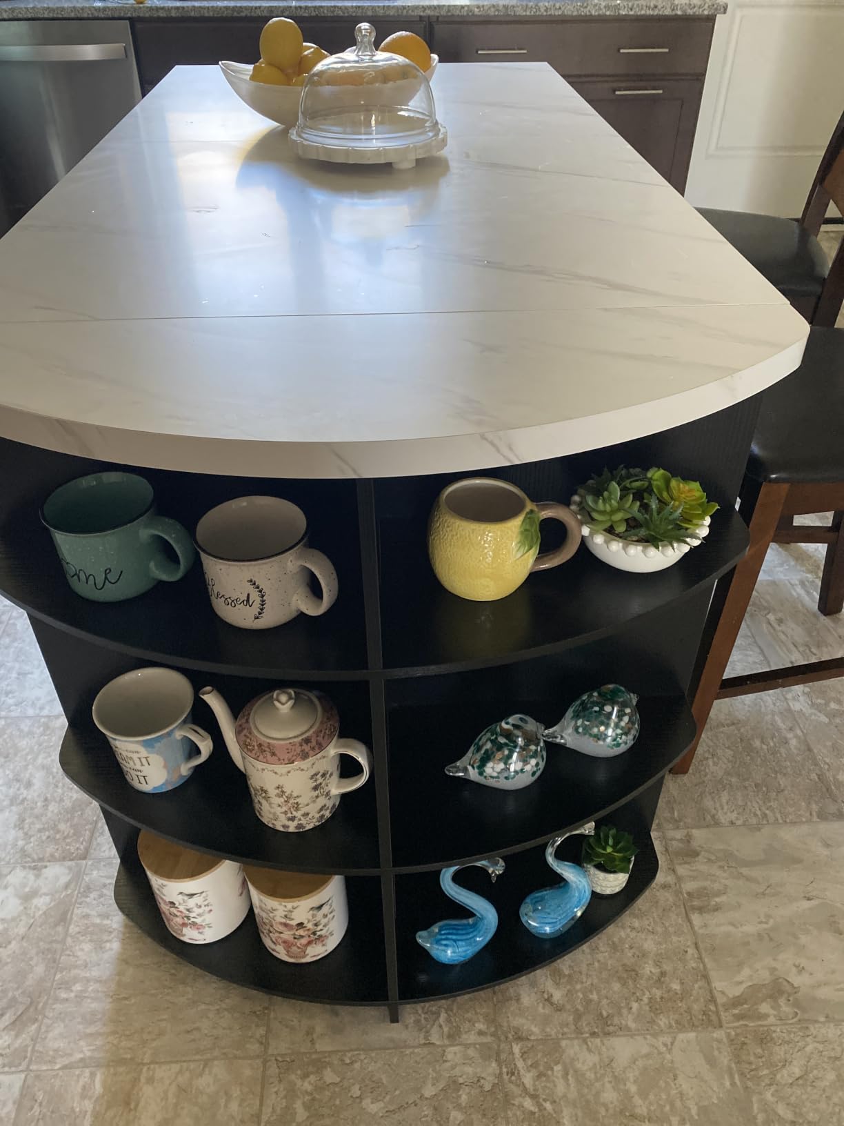 HSH 63 Inch Large Kitchen Island with Storage and Seating, Light Oak customer photo 2