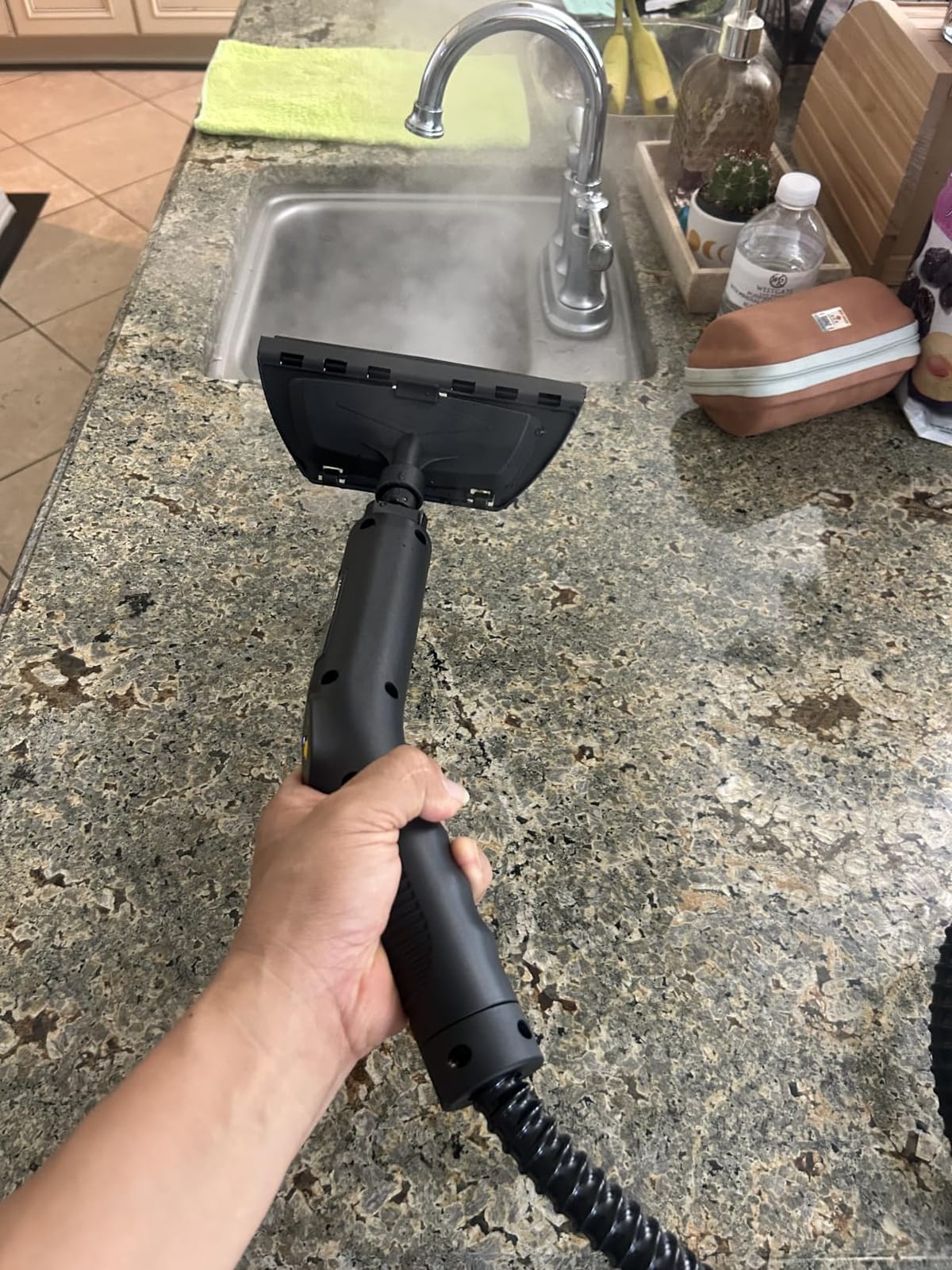 Gautye Steam Cleaner, 3 Level Adjustable Handle with 18 Accessories, Black | 10s Heat Up, 2.11 Quarts Tank, Handle Steam Cleaner for Home, Steamer for Cleaning for Kitchen, Grout, Dirt, Tile, Floor, Car customer photo 1