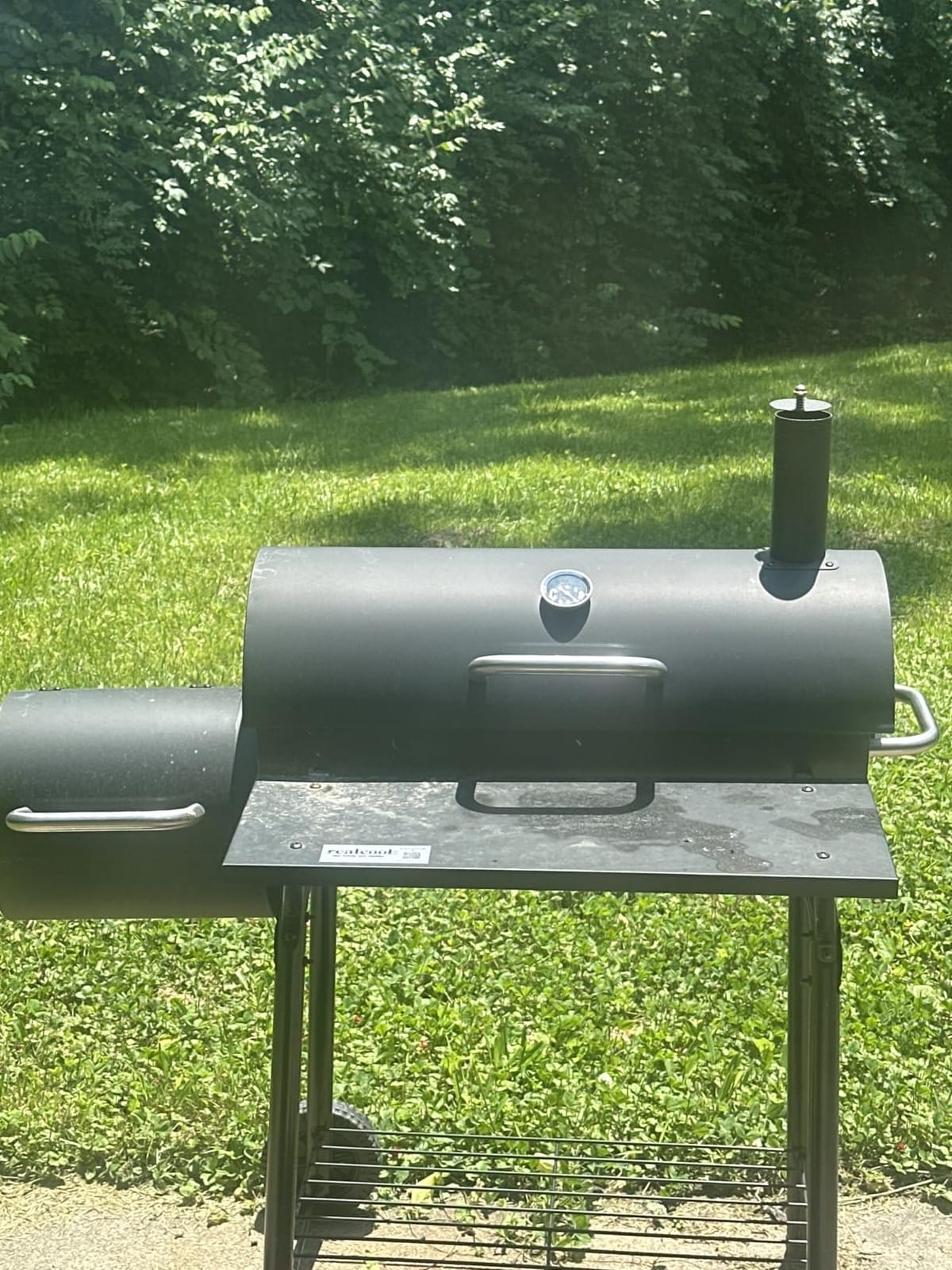 Realcook Charcoal Grill with Offset Smoker: Spacious Barrel Charcoal Grills | with 800 Sq. In. Cooking Space - BBQ Offset Smoker Combo for Backyard Parties Weekend Barbecues Gatherings customer photo 1