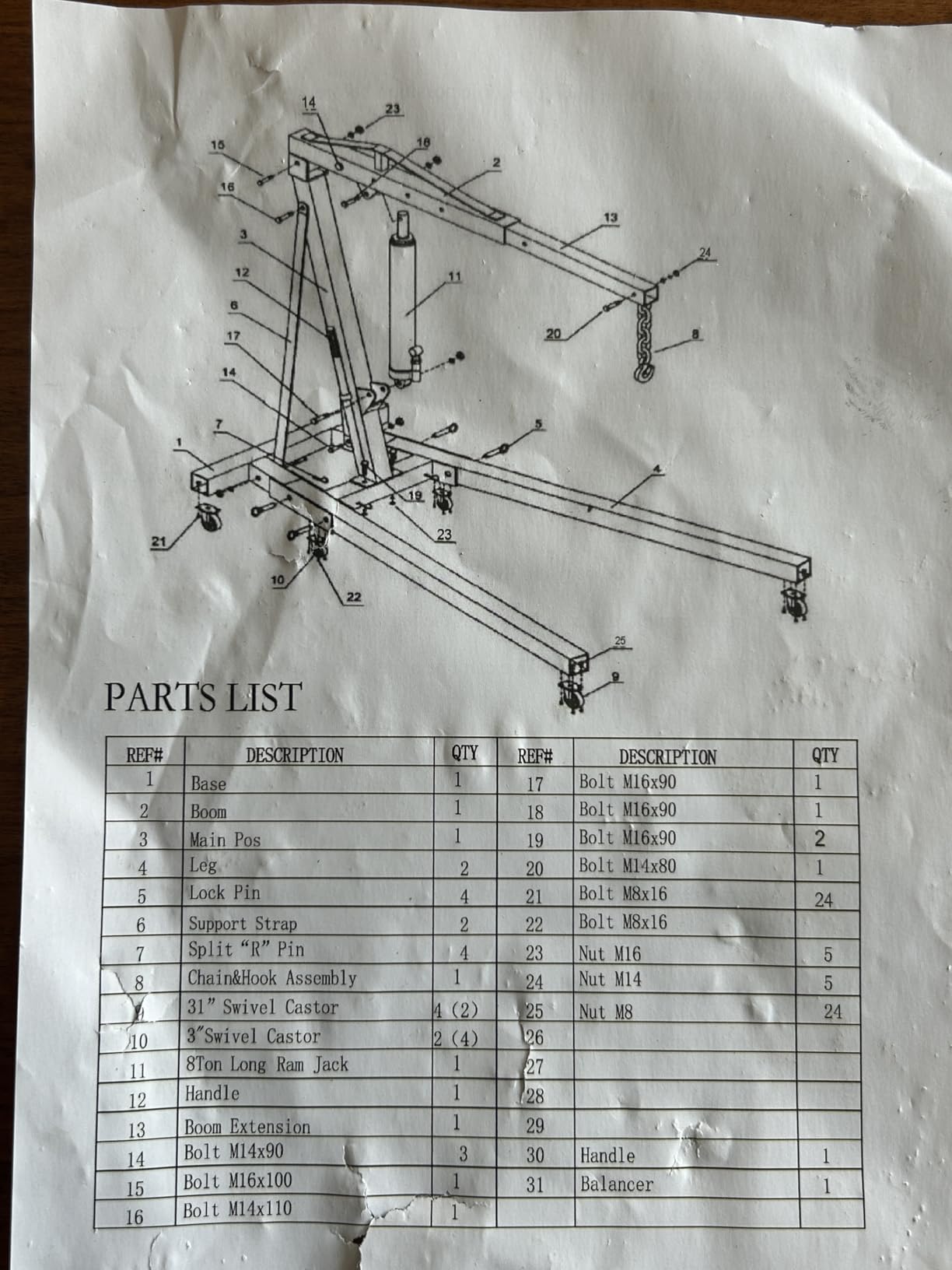 GarveeTech Engine Hoist with Lever, 2 T 4000 Lbs Heavy Duty Folding Cherry Picker Engine Lift Hydraulic Tilting Engine Shop Crane with 6 Iron Caster Wheels Telescopic Boom Hitch, Yellow customer photo 2
