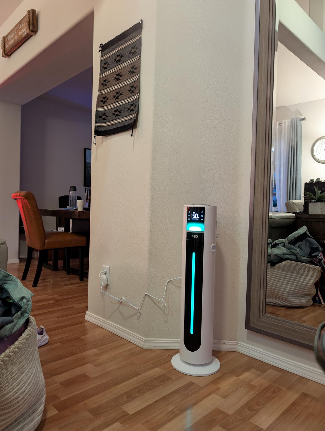 DREO 11L Smart Humidifier 747S Large Room 700 ft², 100H Runtime, 21dB Quiet | Top Fill, 1500+RGB Light, APP & Remote Control, Clean Tank Technology, 12H Timer, Cool Mist Humidifers for Bedroom, Grey customer photo 1