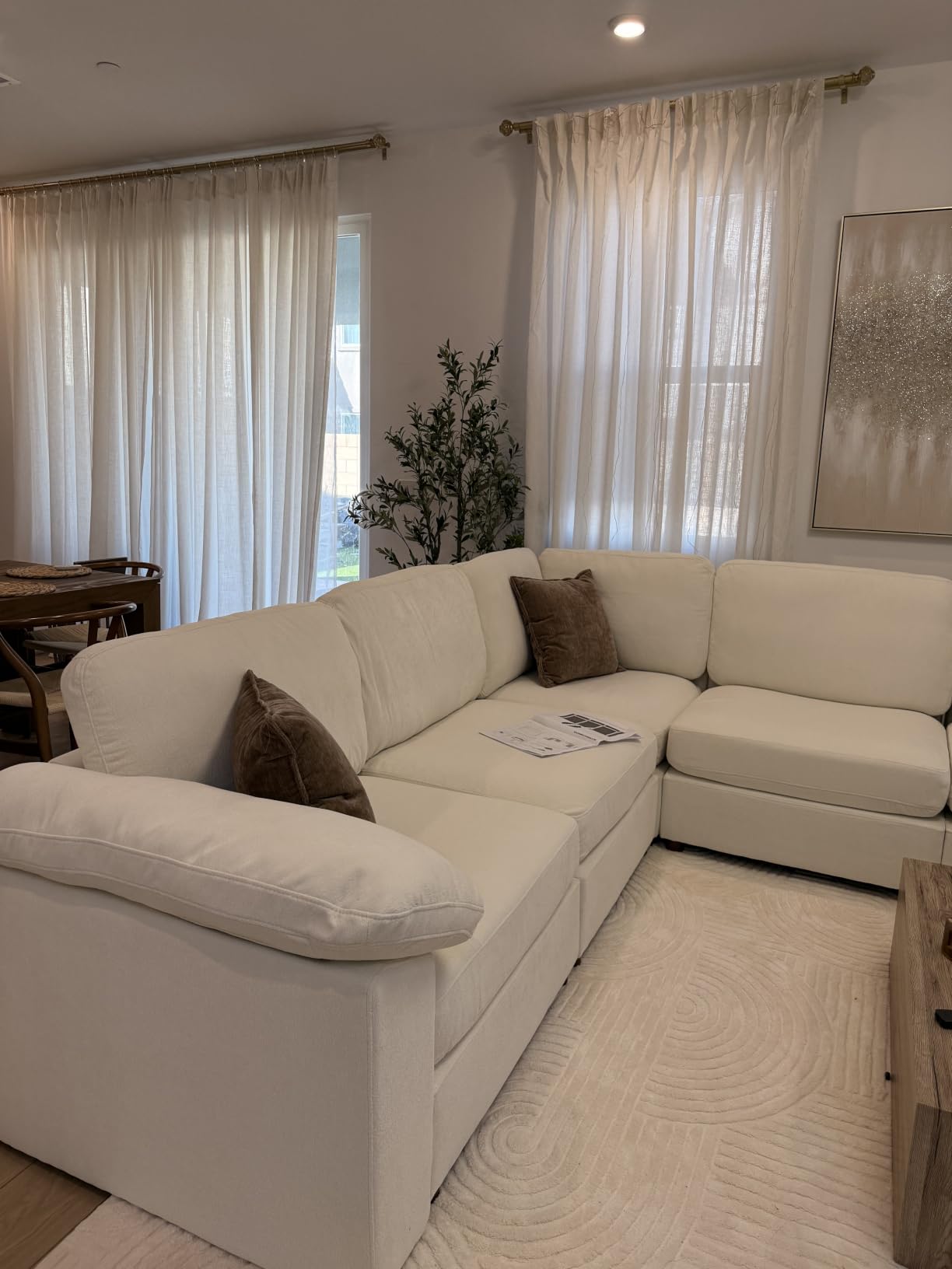 EASE MOOSE U Shape Sectional Sofa,Oversized Deep Seat Modular Couch, Green customer photo 1