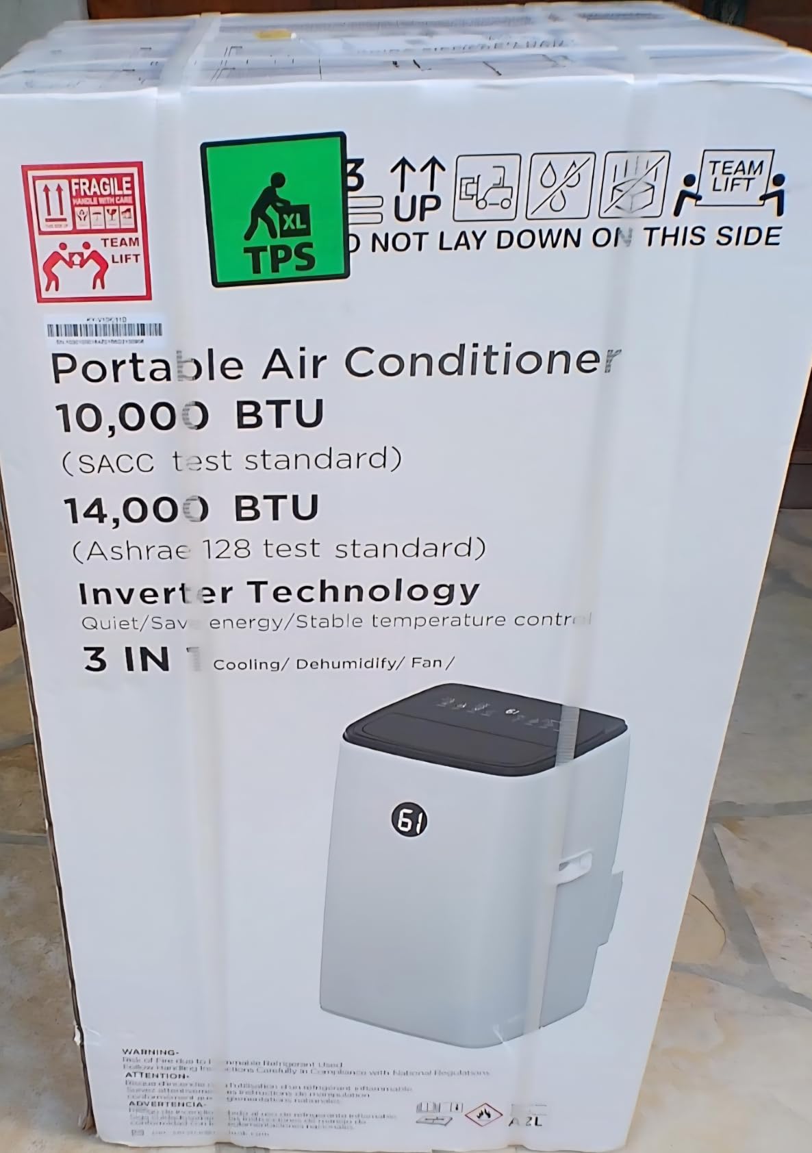 14000 BTU Inverter Portable Air Conditioners Cools Up to 700 Sq.Ft, 3-in-1 Dual Hose Portable AC Unit with Remote Control, Dehumidifier Fan, Smart Quiet Sleep Mode, Auto Swing, for Rooms Bedrooms customer photo 1