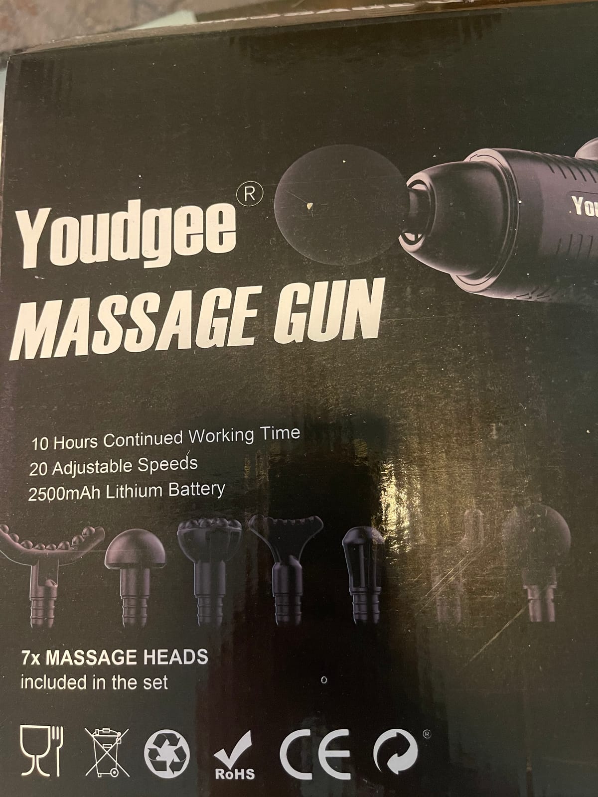 Massage Gun, Deep Tissue Percussion Massager 30 Speeds for Pain Relief | Handheld Electric Back & Neck Muscle Massager with 6 Massage Heads for Athletes, Men & Women (Gray) customer photo 2