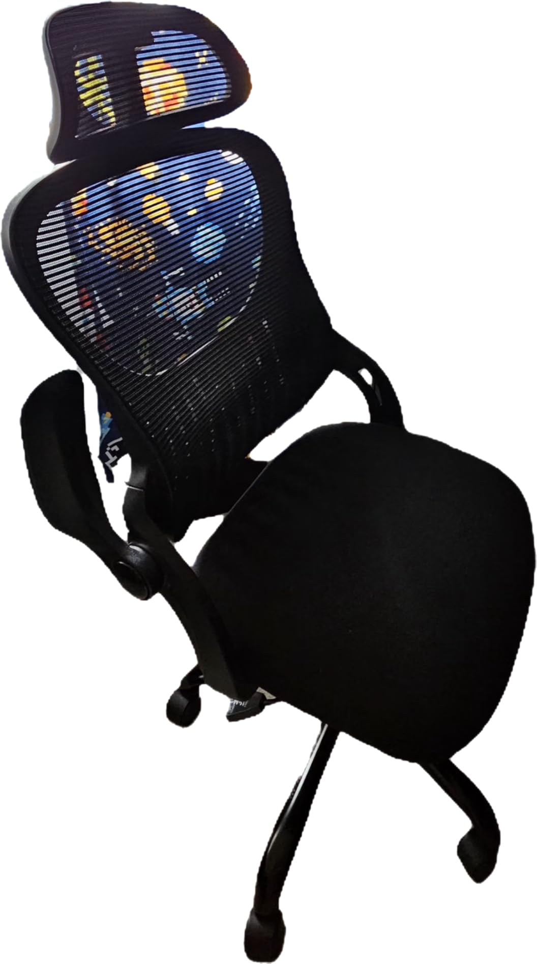 Sweetcrispy Computer Desk Chair, Mesh Office Chair with Lumbar Support | Ergonomic High-Back, Rolling Work, Adjustable Headrests, Flip-up Arms, Home Bedroom Study, Grey customer photo 1
