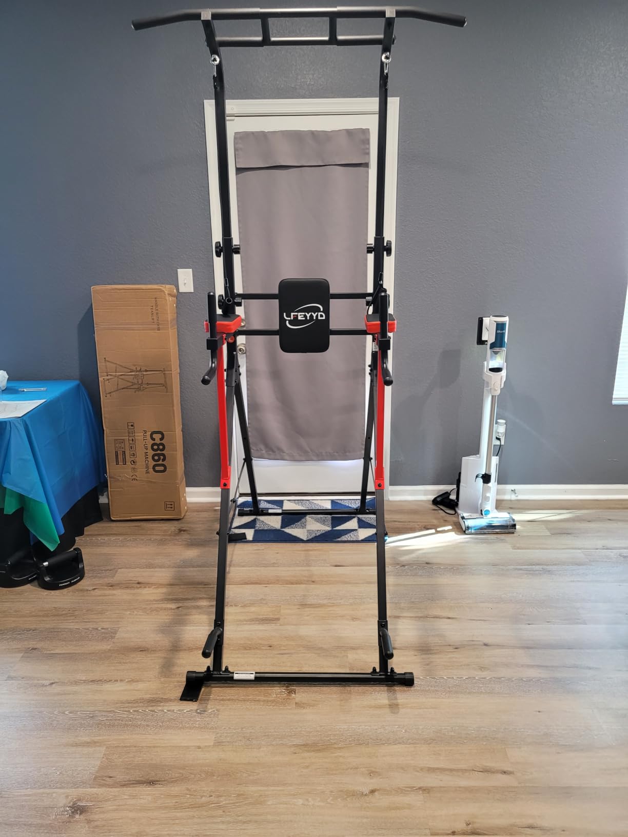 Power Tower Pull Up Bar Free Standing, Home Gym Strength Training Equipment | Dip Station, 13-Height Adjustment Supports Pull Ups, Knee Raises, Push Ups, Full-Body Strength Training, 450LBS Capacity customer photo 2