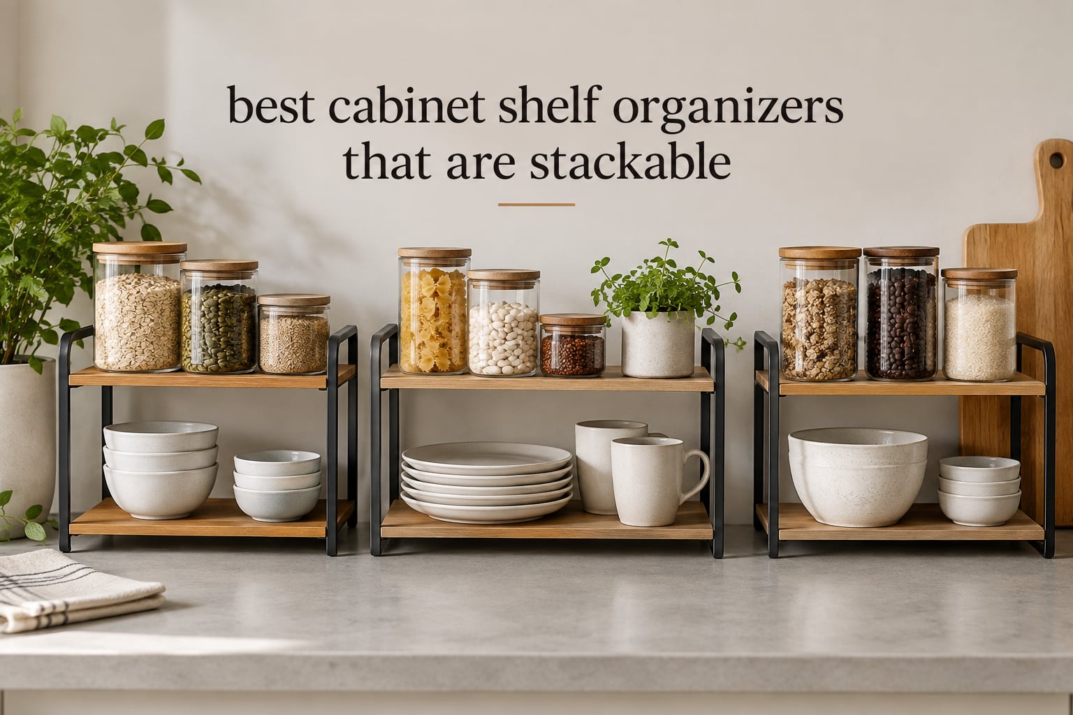 best cabinet shelf organizers that are stackable
