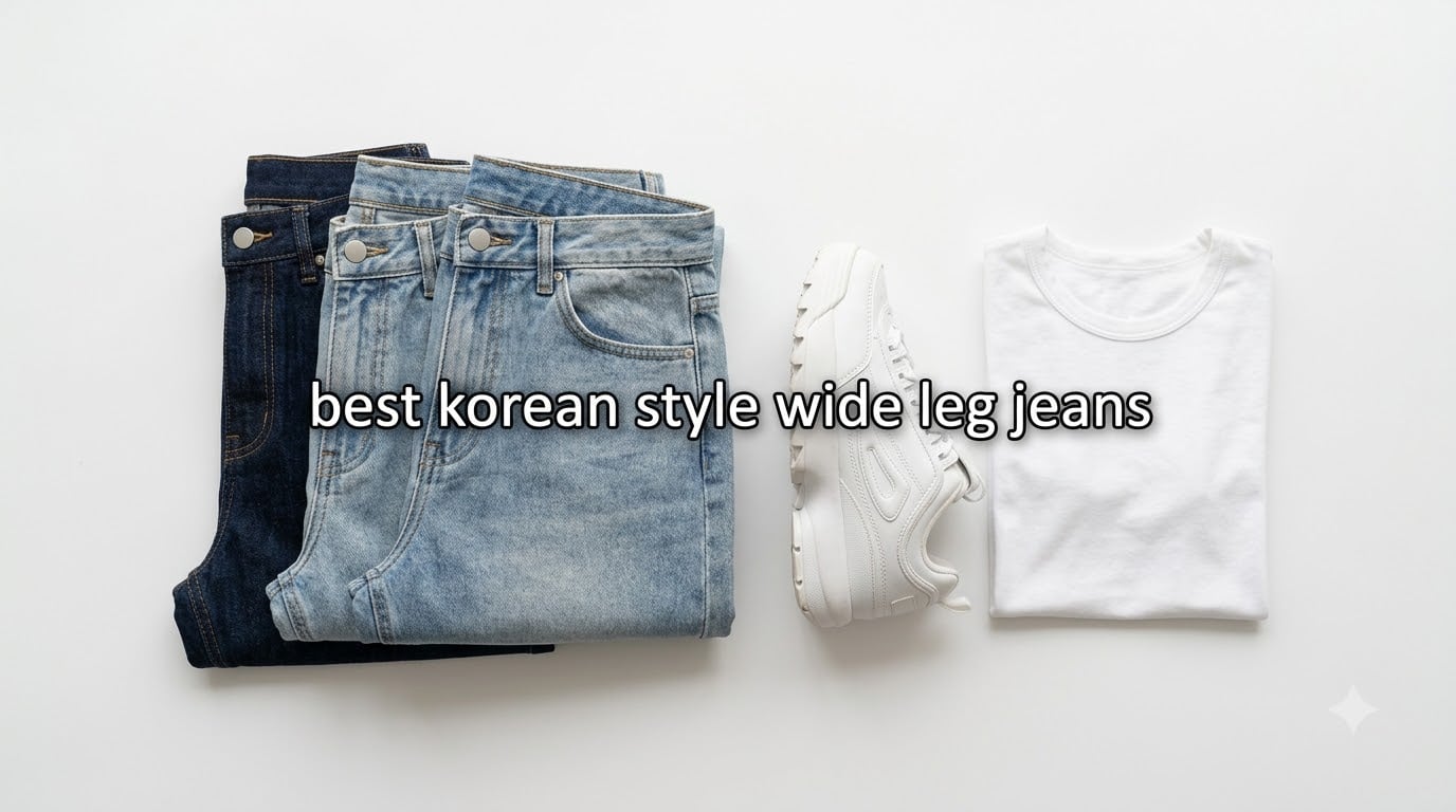 best korean style wide leg jeans