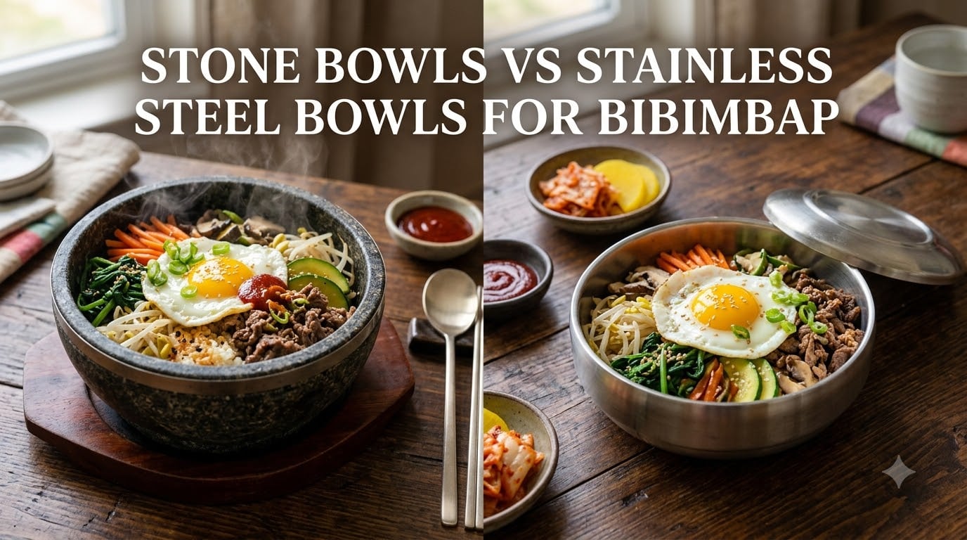 stone bowls vs stainless steel bowls for bibimbap