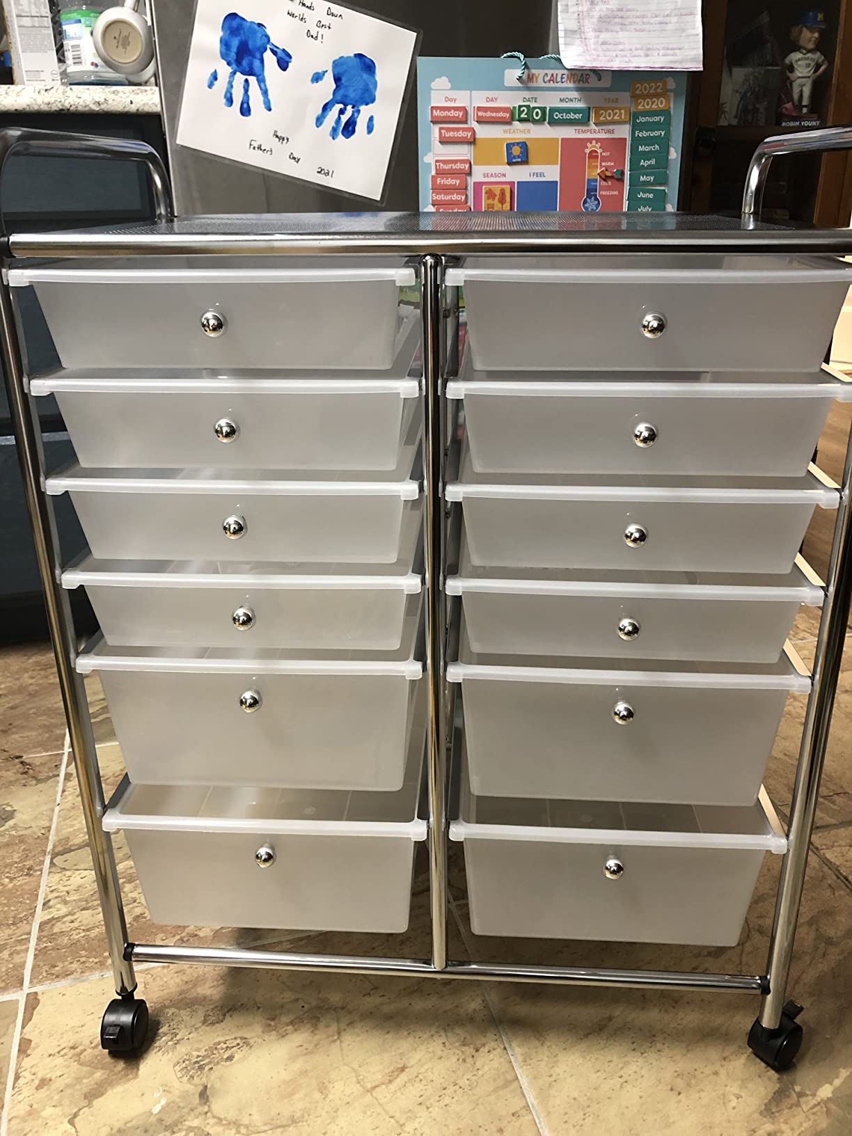 Honey-Can-Do Rolling Craft Storage Cart, Clear, 12-Drawer customer photo 1