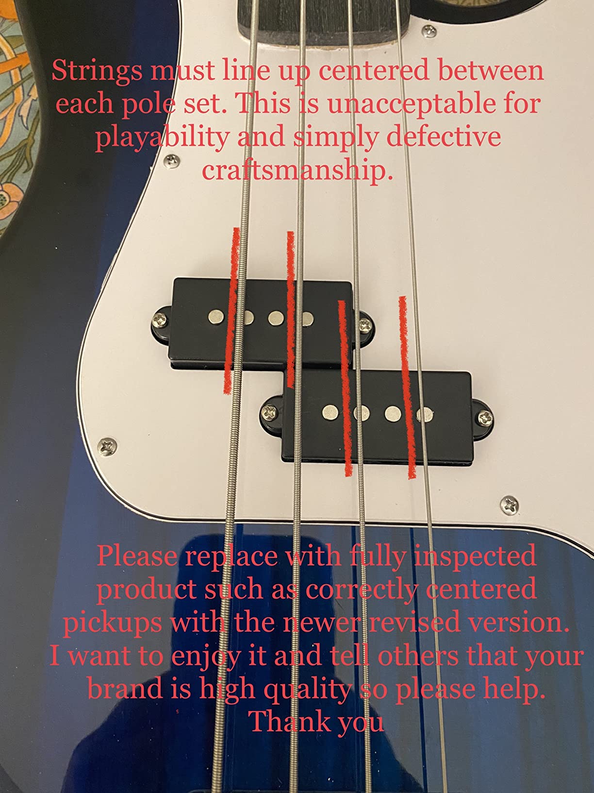 Glarry Electric Bass Guitar Full Size 4 String Rosewood Basswood Fire Style Exquisite Burning Bass (Red) customer photo 2
