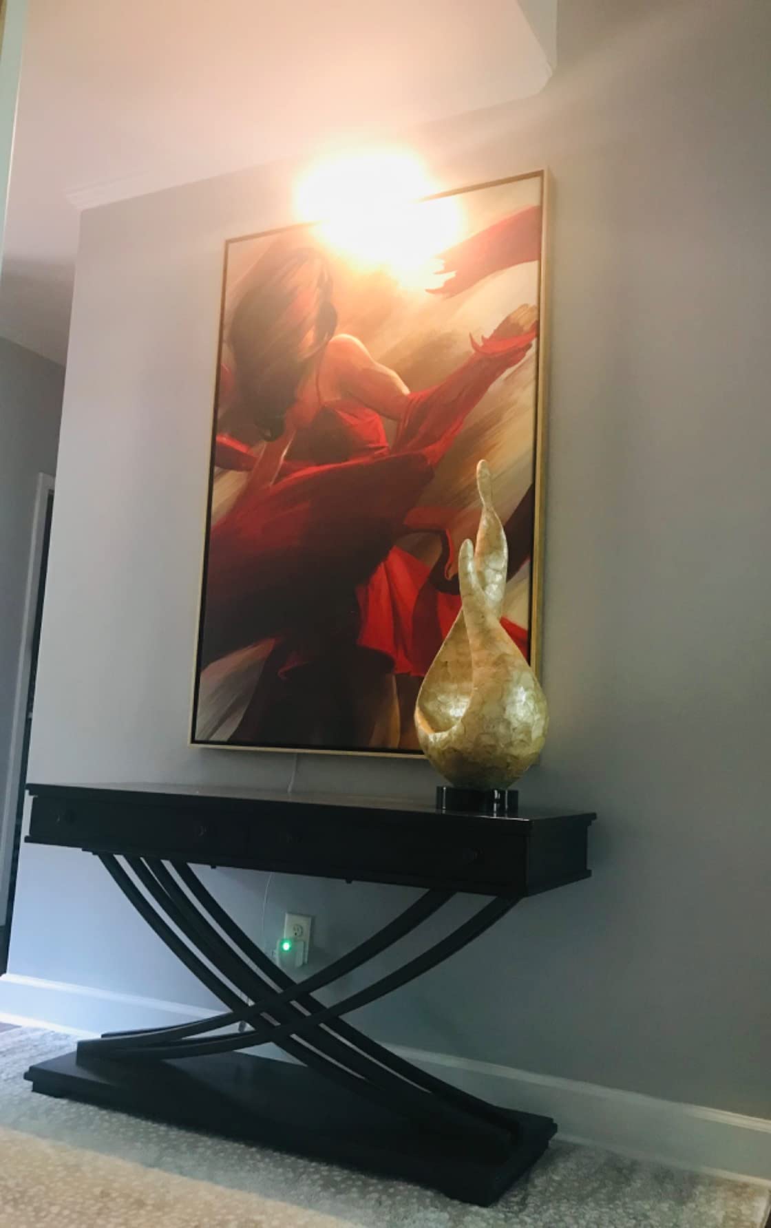 Ciata 14-Inch Picture Light with Integrated LED,3000K Warm White, 4 Watt (40W Eqv) Metal Wall Mount Artwork Display Light, CRI 90, 96 in Cord Length with in-line On/Off Switch in Antique Brass Finish customer photo 1