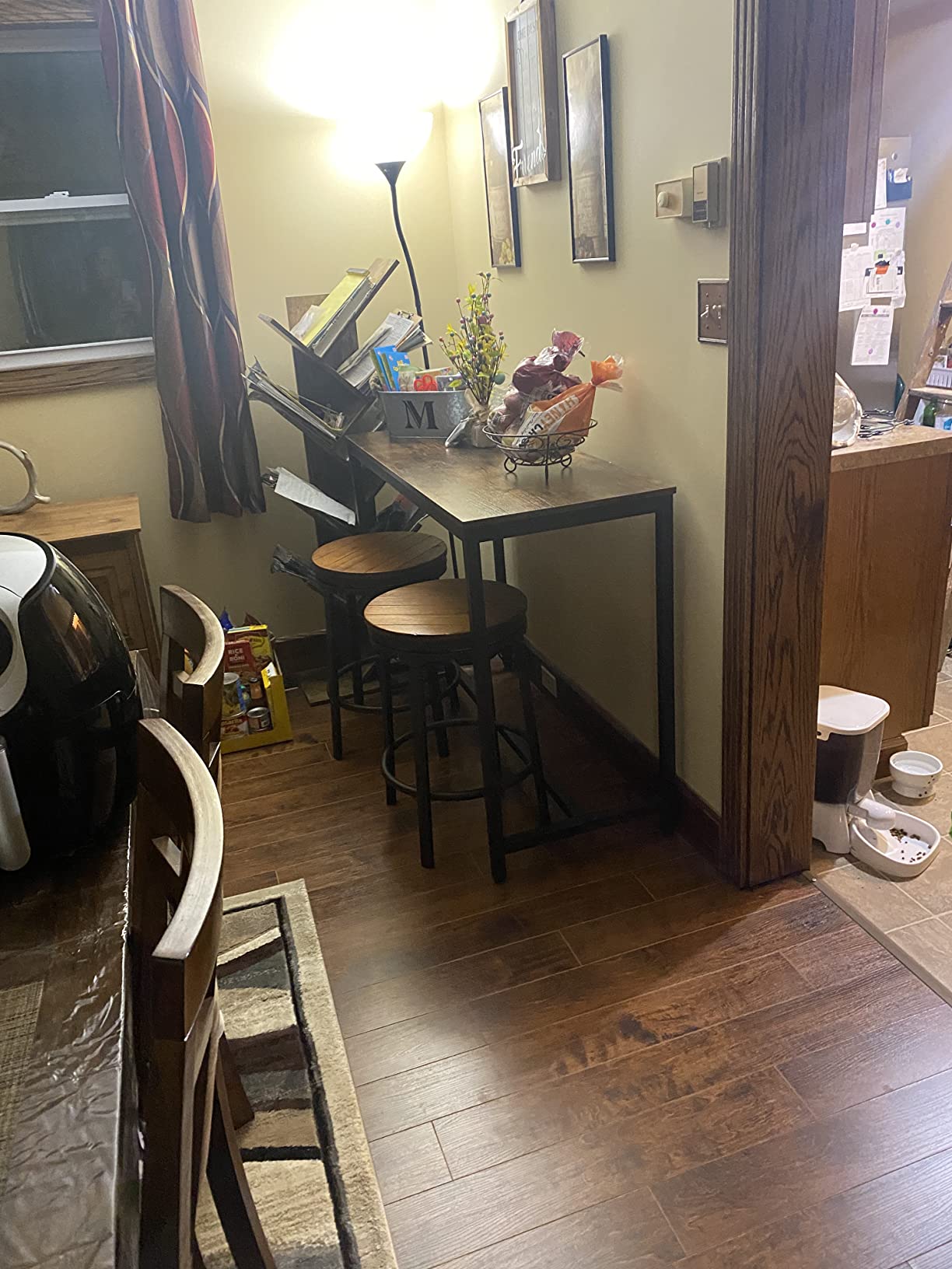 HOOBRO Bar Table, Rectangular Pub Table, 47.2