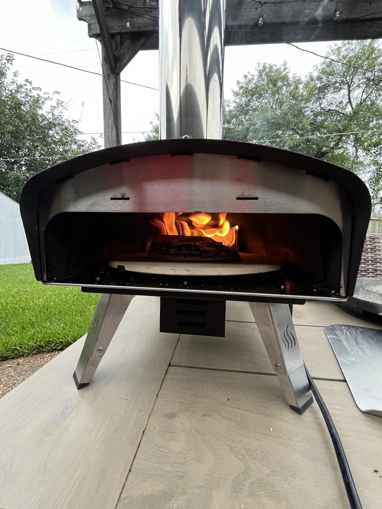 Mimiuo Auto-Rotating Wood Pellet Pizza Oven Outdoor 40Lbs, 60S Bake w/Stone customer photo 1