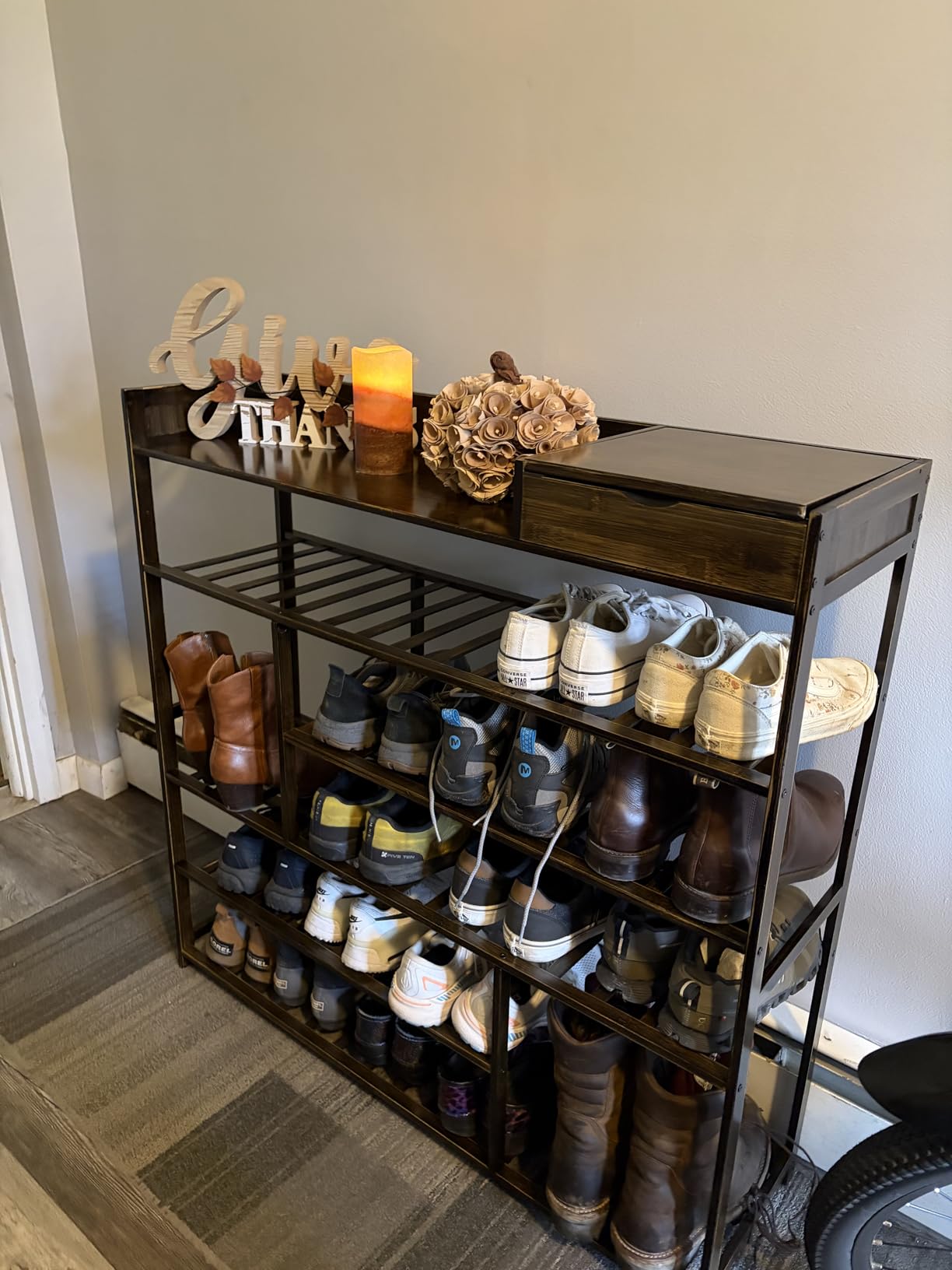 Bamworld Shoe Rack for Front Door Entrance Bamboo Shoe Organizer customer photo 1