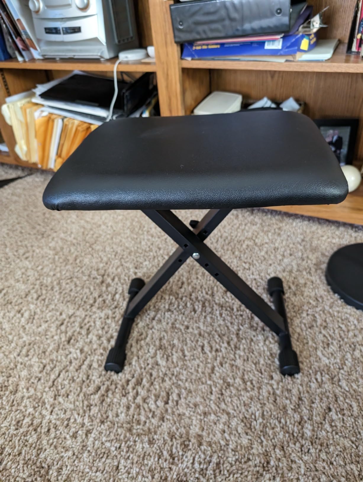AODSK Keyboard Bench X-Style Cushion Padded,Piano Bench Adjustable Collapsible Stool Chair Seat,Flame Retardant Cotton,Non-Skid Design customer photo 1