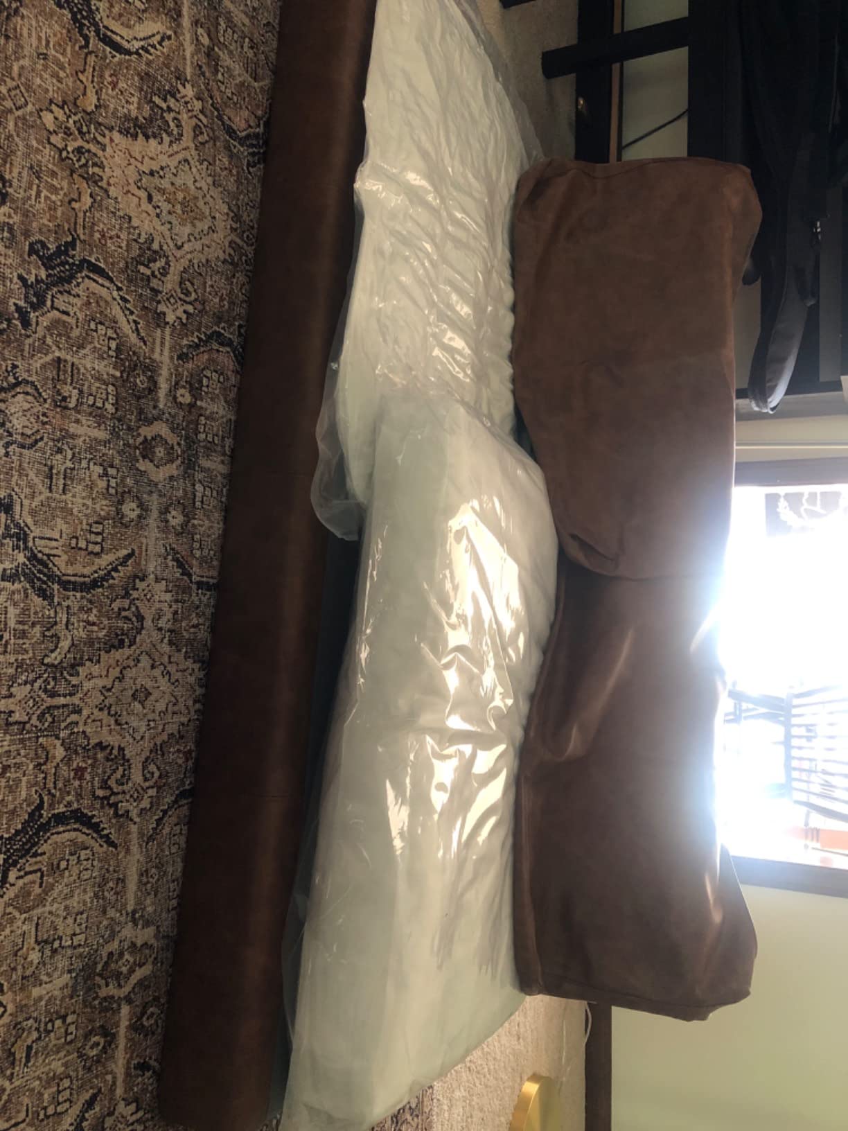 Kingfun 65” Faux Leather Loveseat Sofa, Mid Century Modern Couch with Solid Wood Frame for Living Room and Bedroom customer photo 2