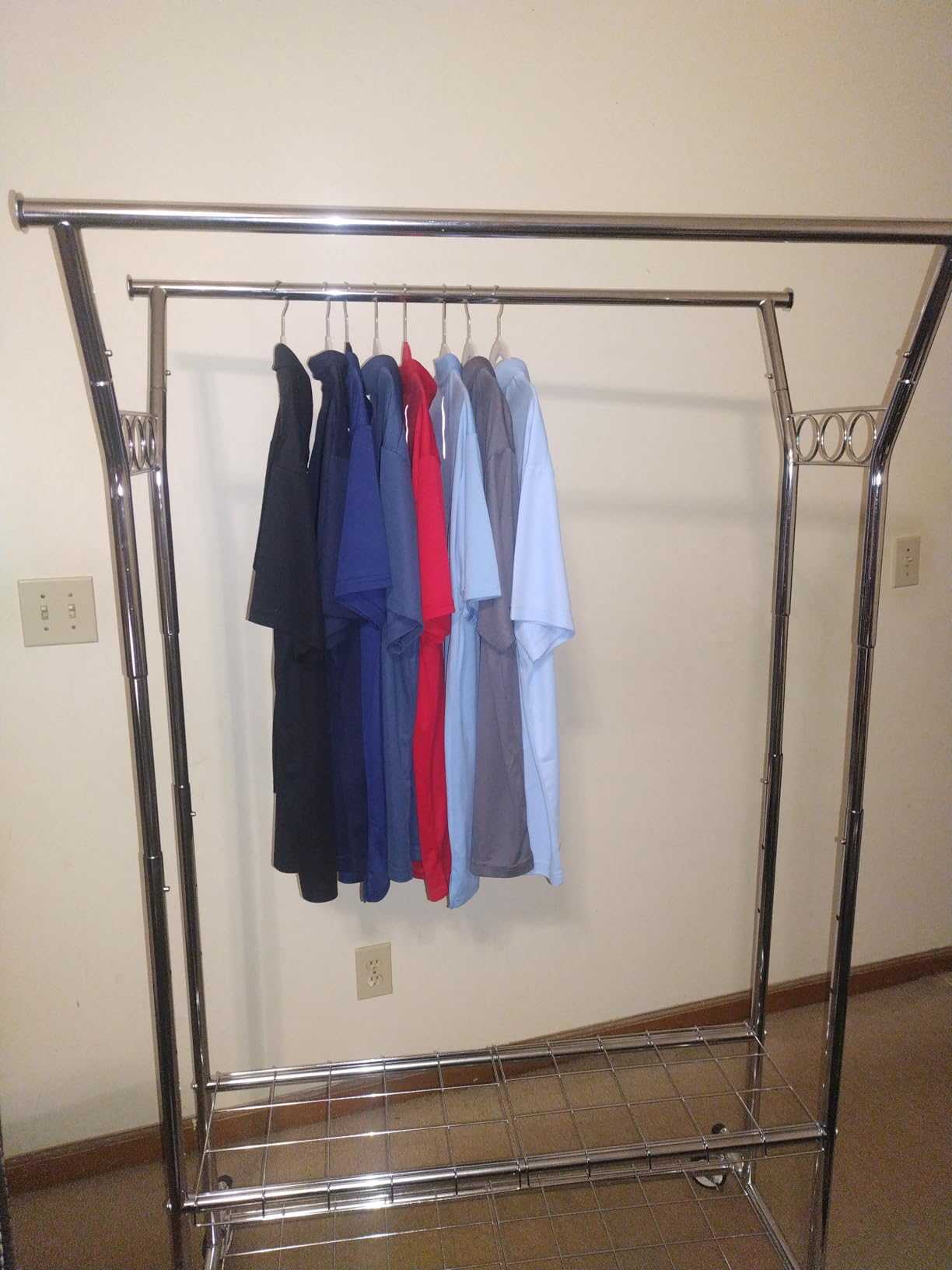 HYSEYY Heavy Duty Clothes Rack 620 LBS, Rolling Clothing Rack with Wheels customer photo 2