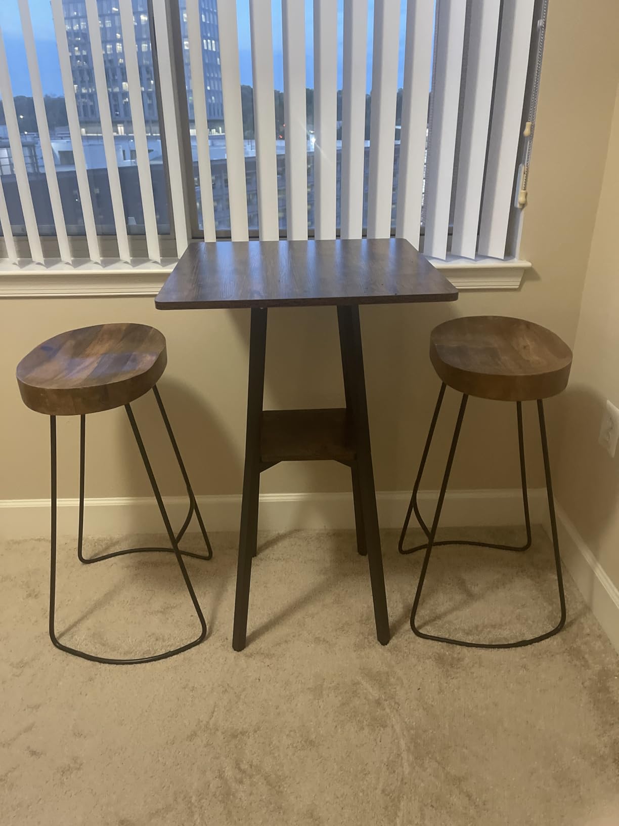 HOOBRO Bar Table, 2-Tier High Top Pub Table, Counter Height Table with Storage, Small Kitchen Dining Table, 36.6