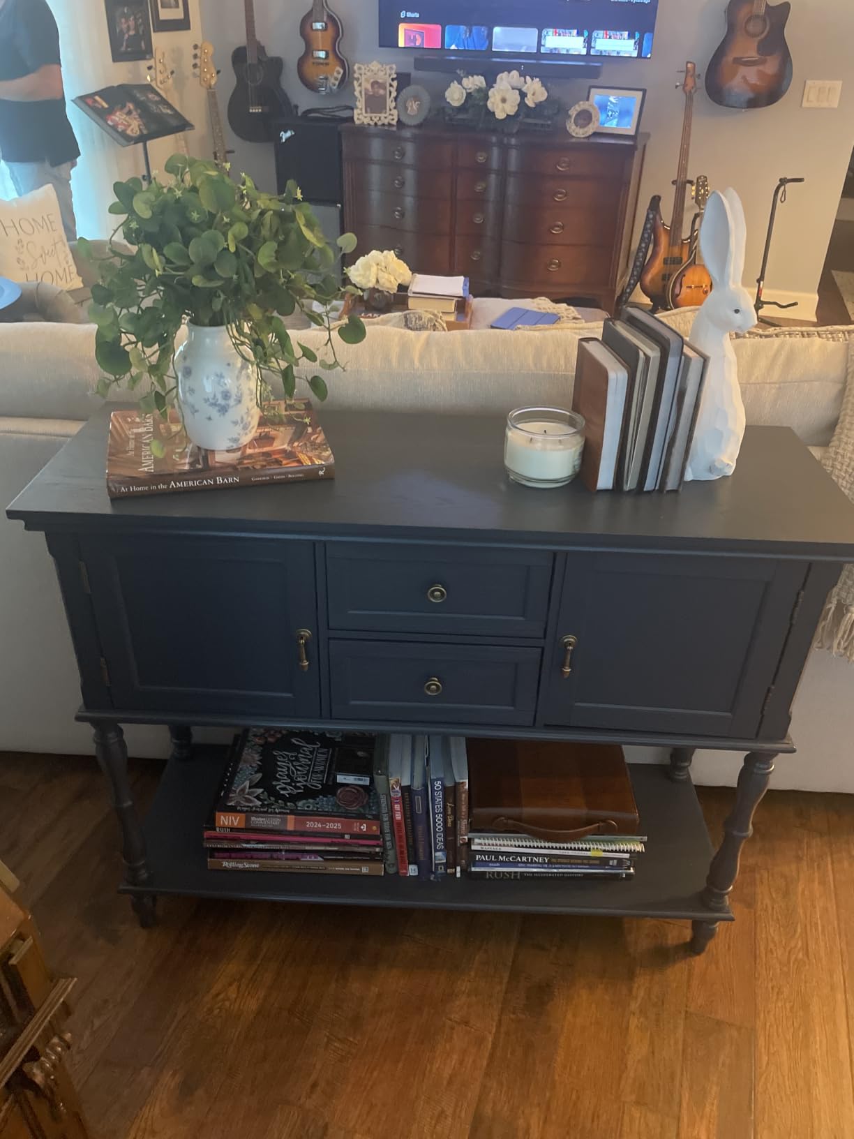 ARTPOWER Console Table with 2 Drawers, Retro Entryway Table with 2 Door customer photo 2