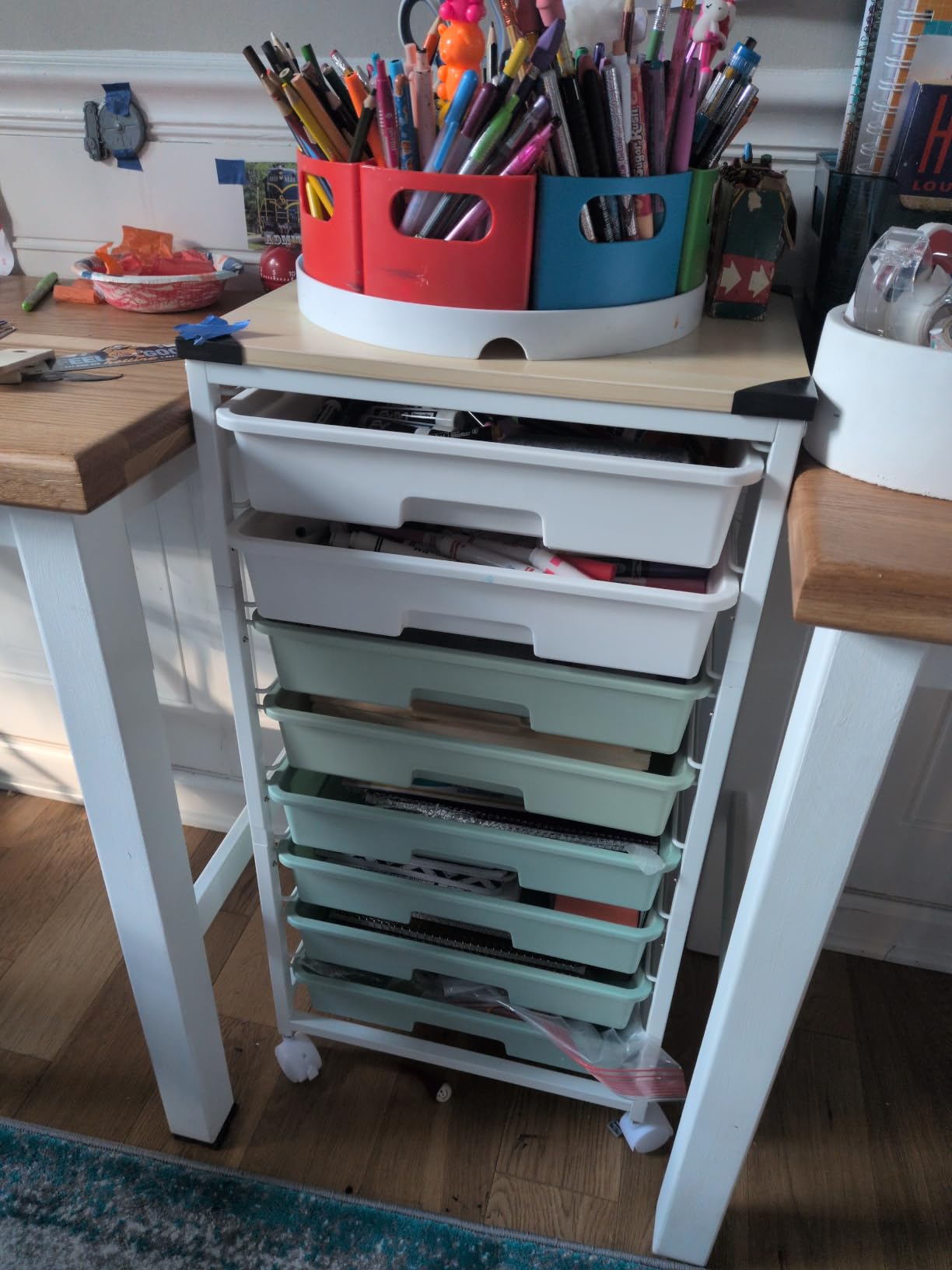 SYKIARIOL Rolling Cart with Drawers,Craft Organizers and Storage, Green customer photo 1